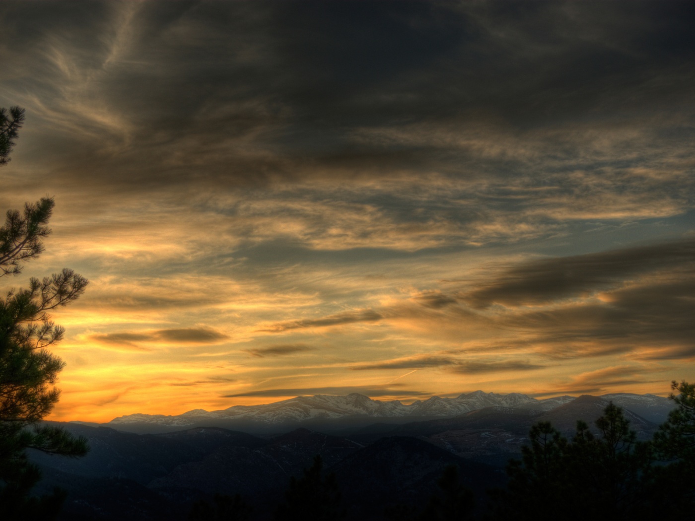 Горный закат обои