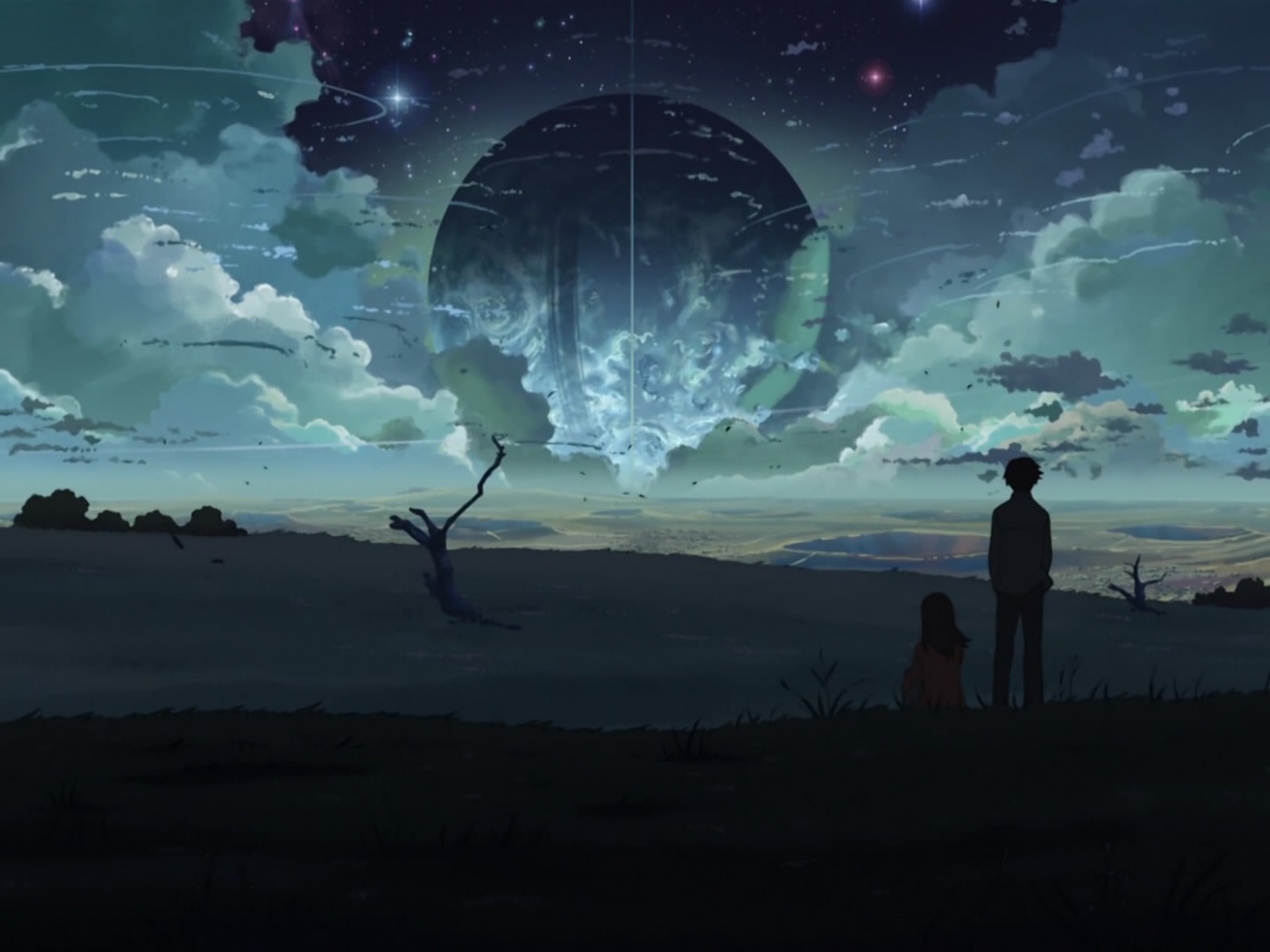 Кадр из творения Макото Синкая обои