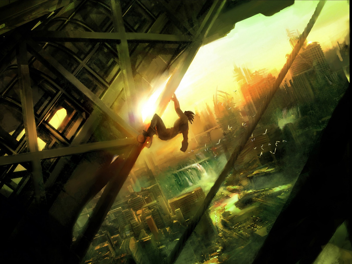 Мутант в постапокалиптическом городе обои