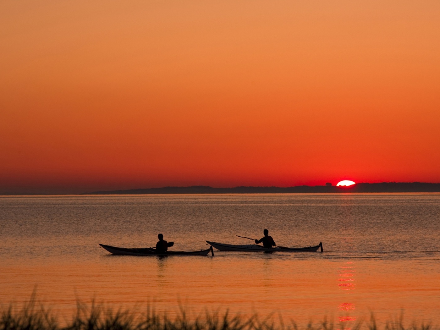Рыбаки на лодках обои