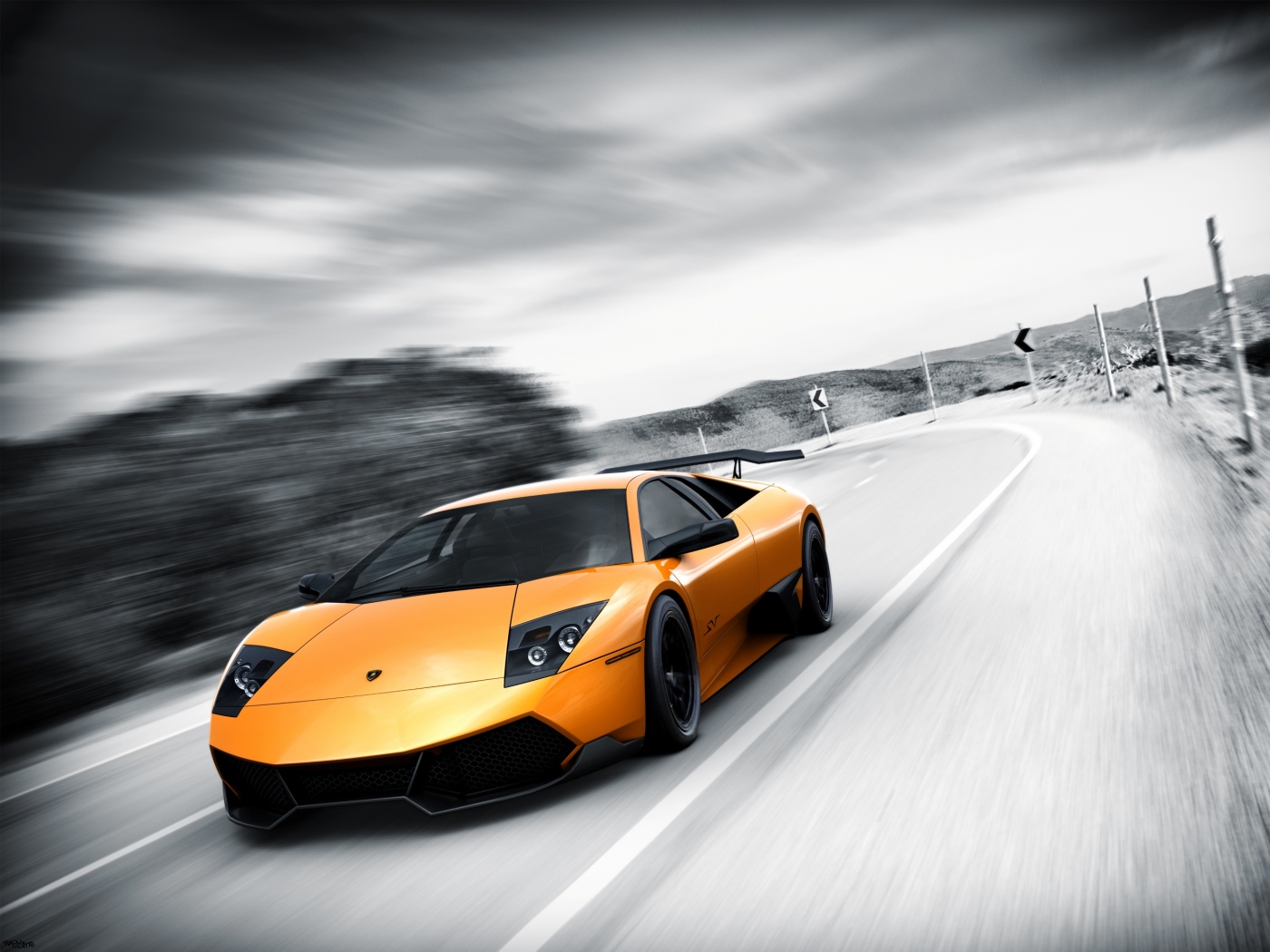 Желтая Ламборджини обои