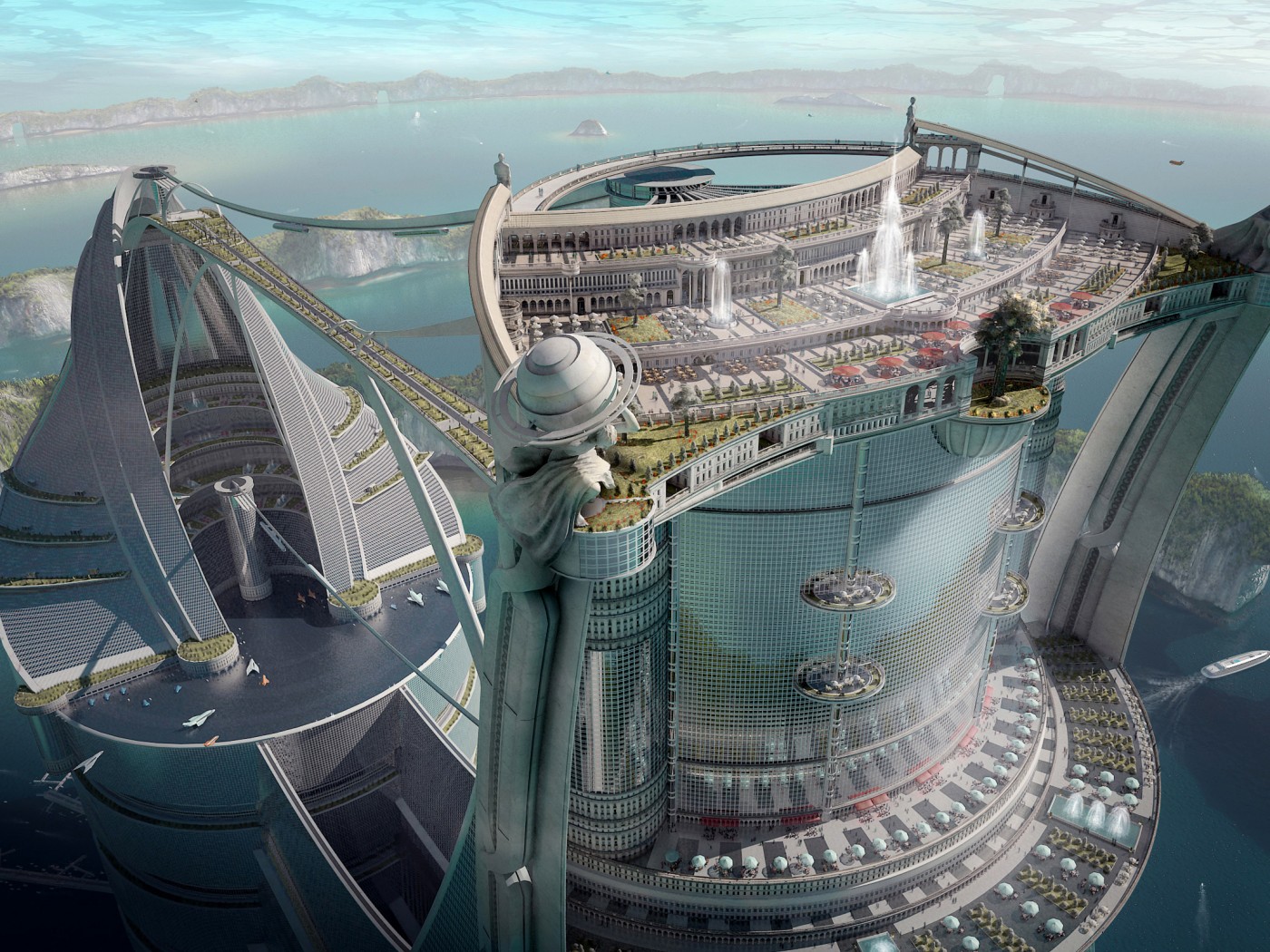 Город будущего обои