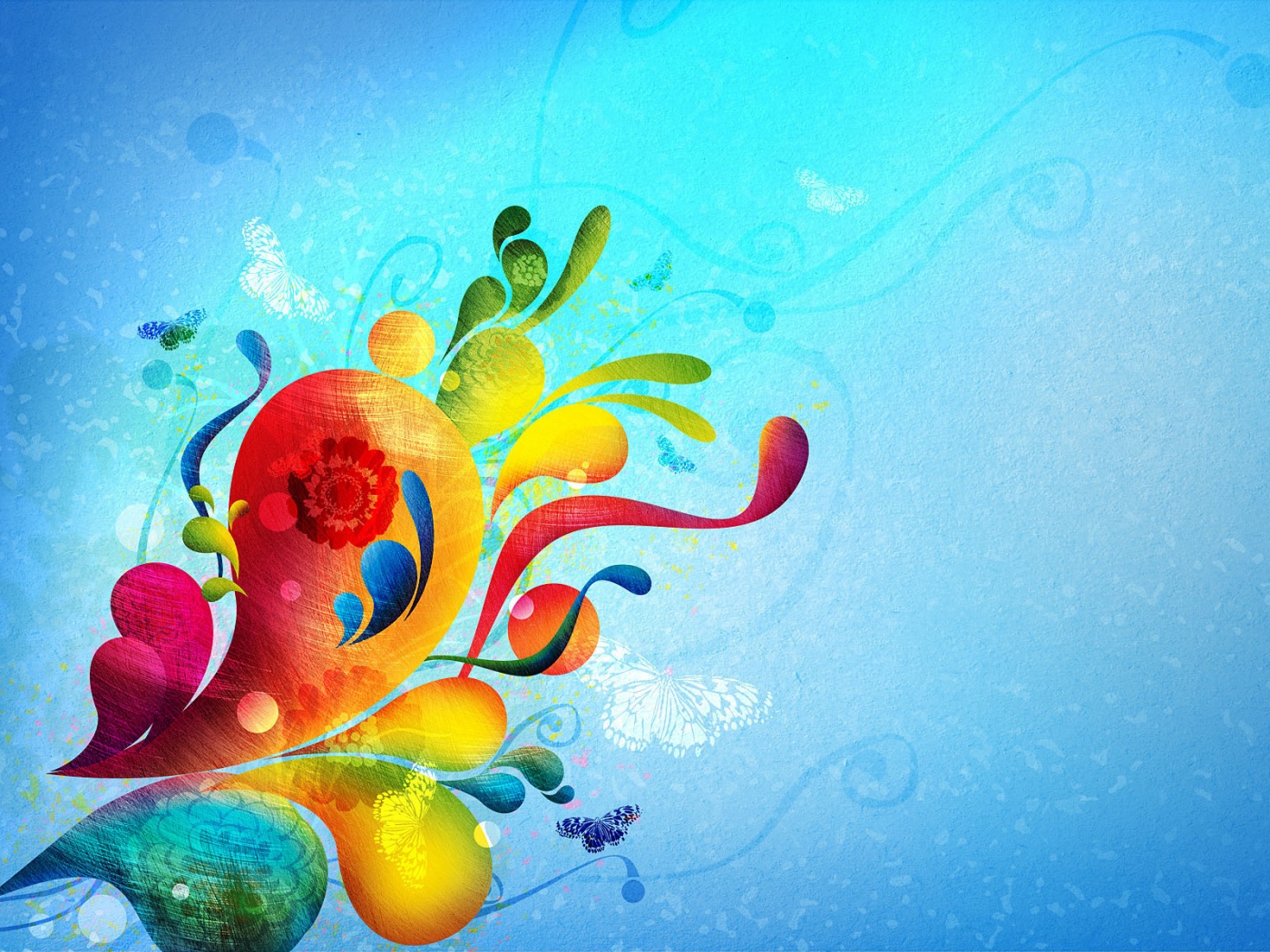 Радужный всплеск обои