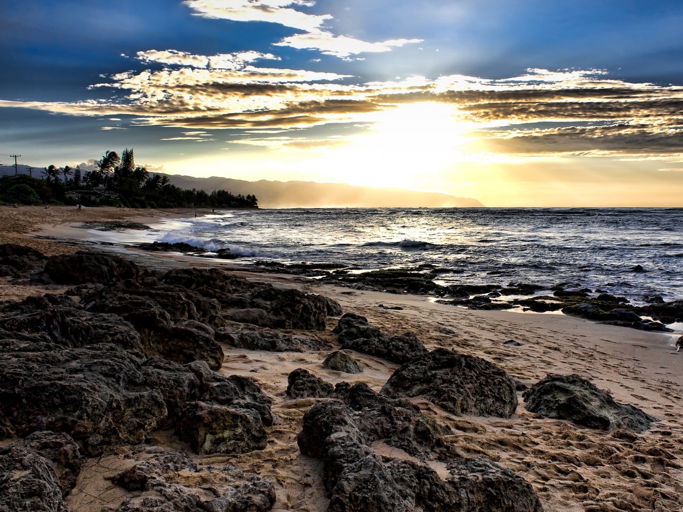 Закат на море обои