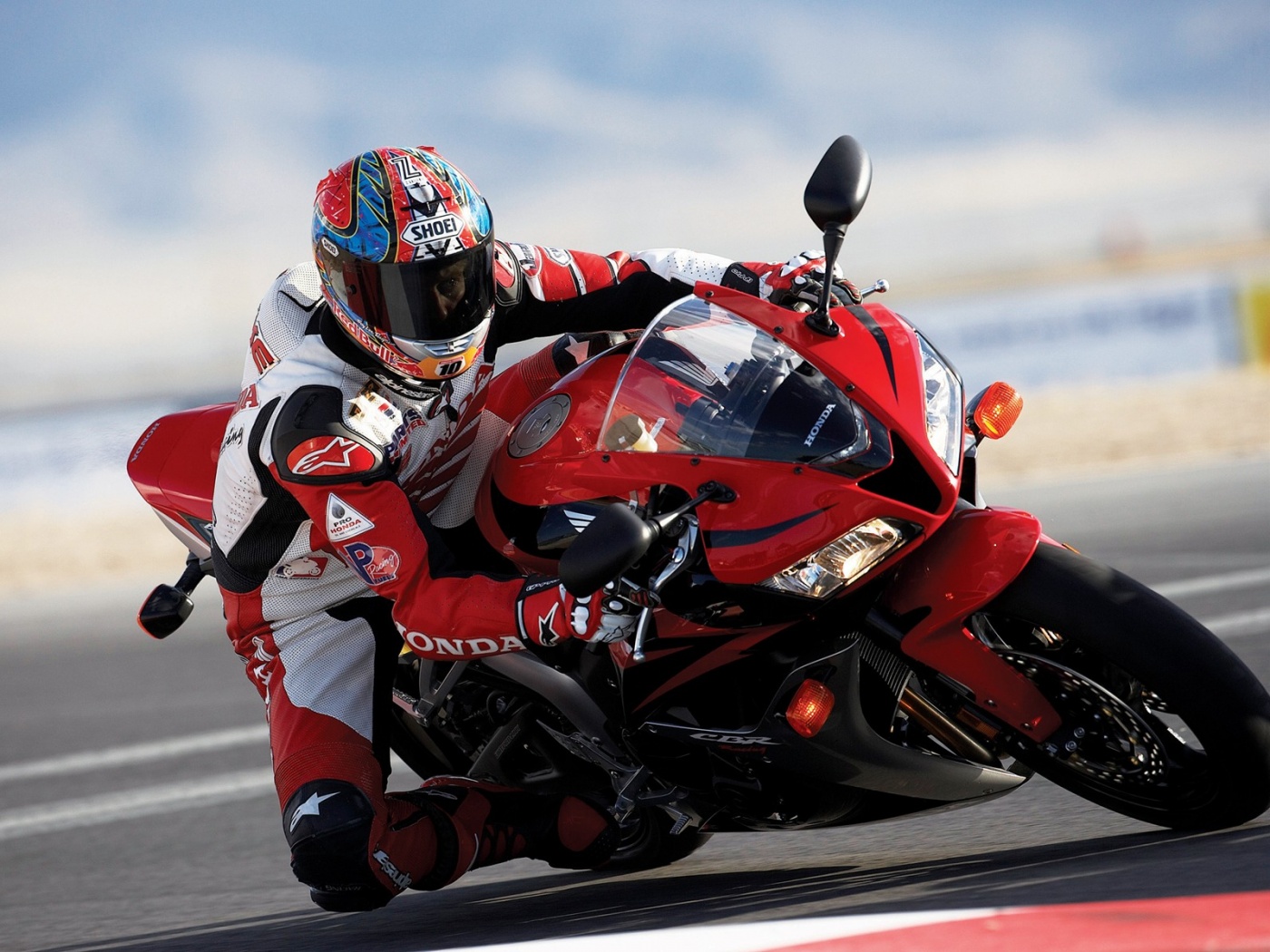 Мотоциклист на Хонде обои
