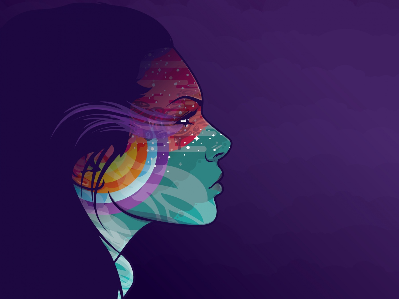 Профиль девушки обои