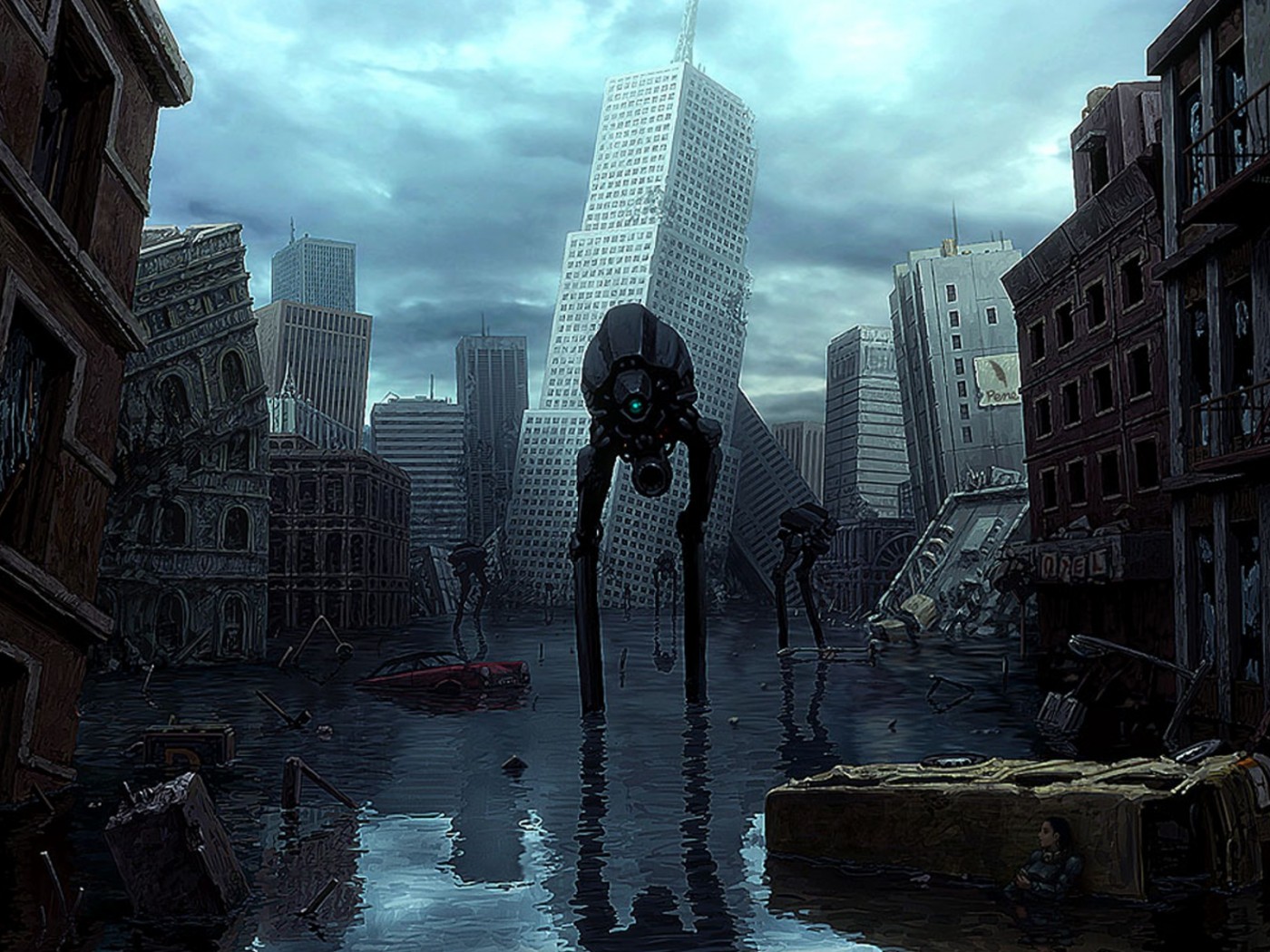 Постапокалиптический город обои