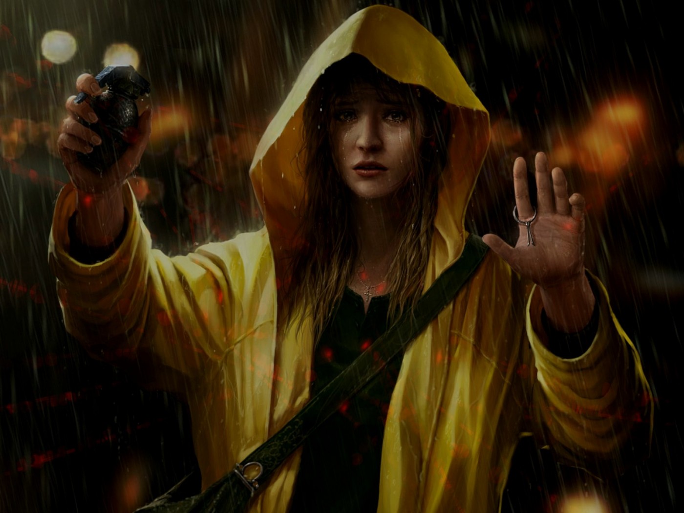 Девушка с гранатой обои