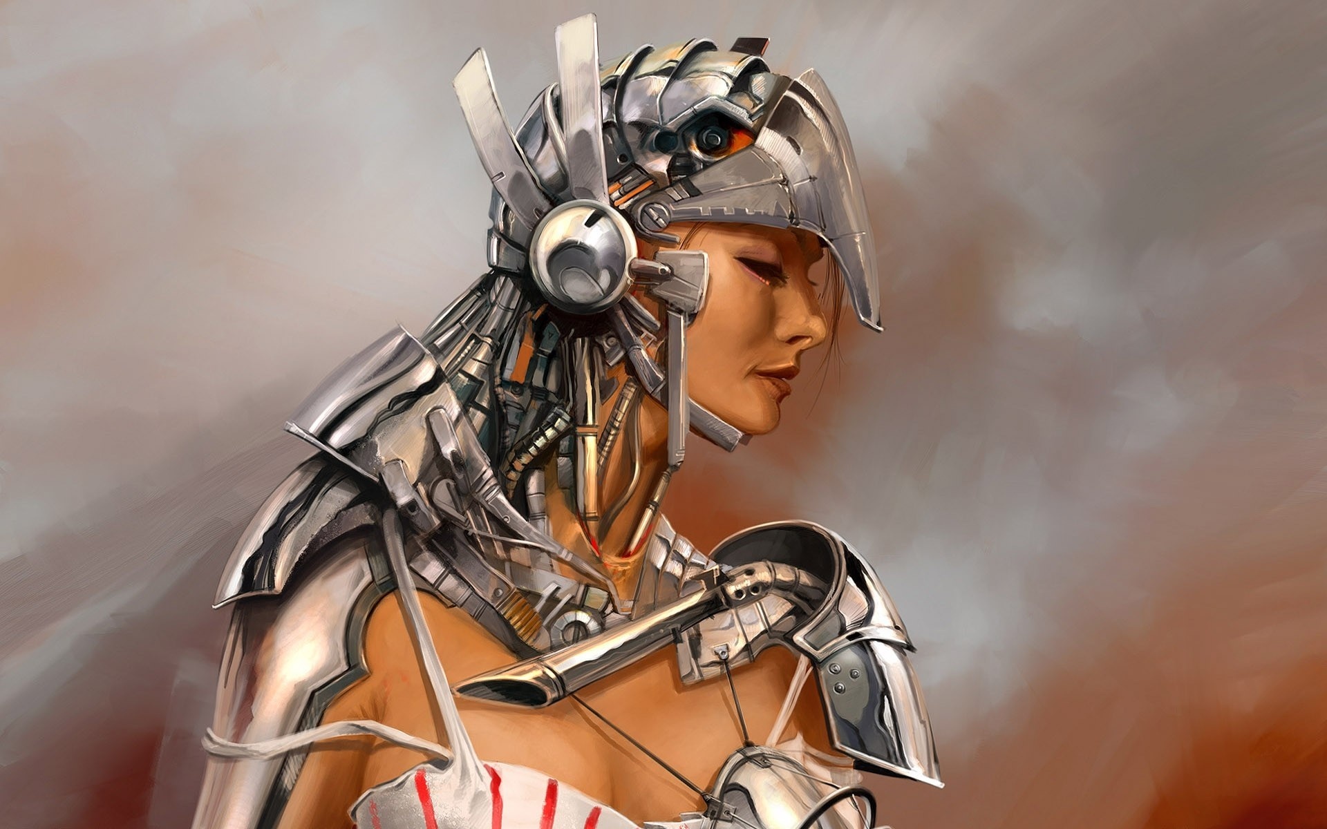 Девушка в силовой броне обои