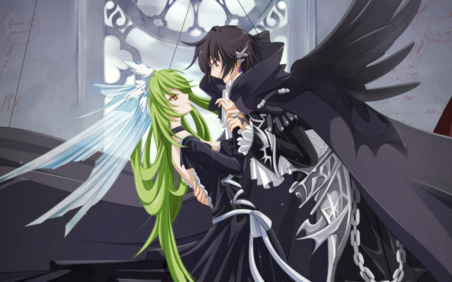 Танец под витражом обои