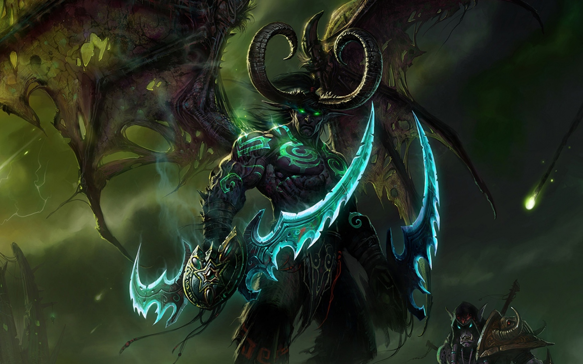 Иллидан с клинками обои