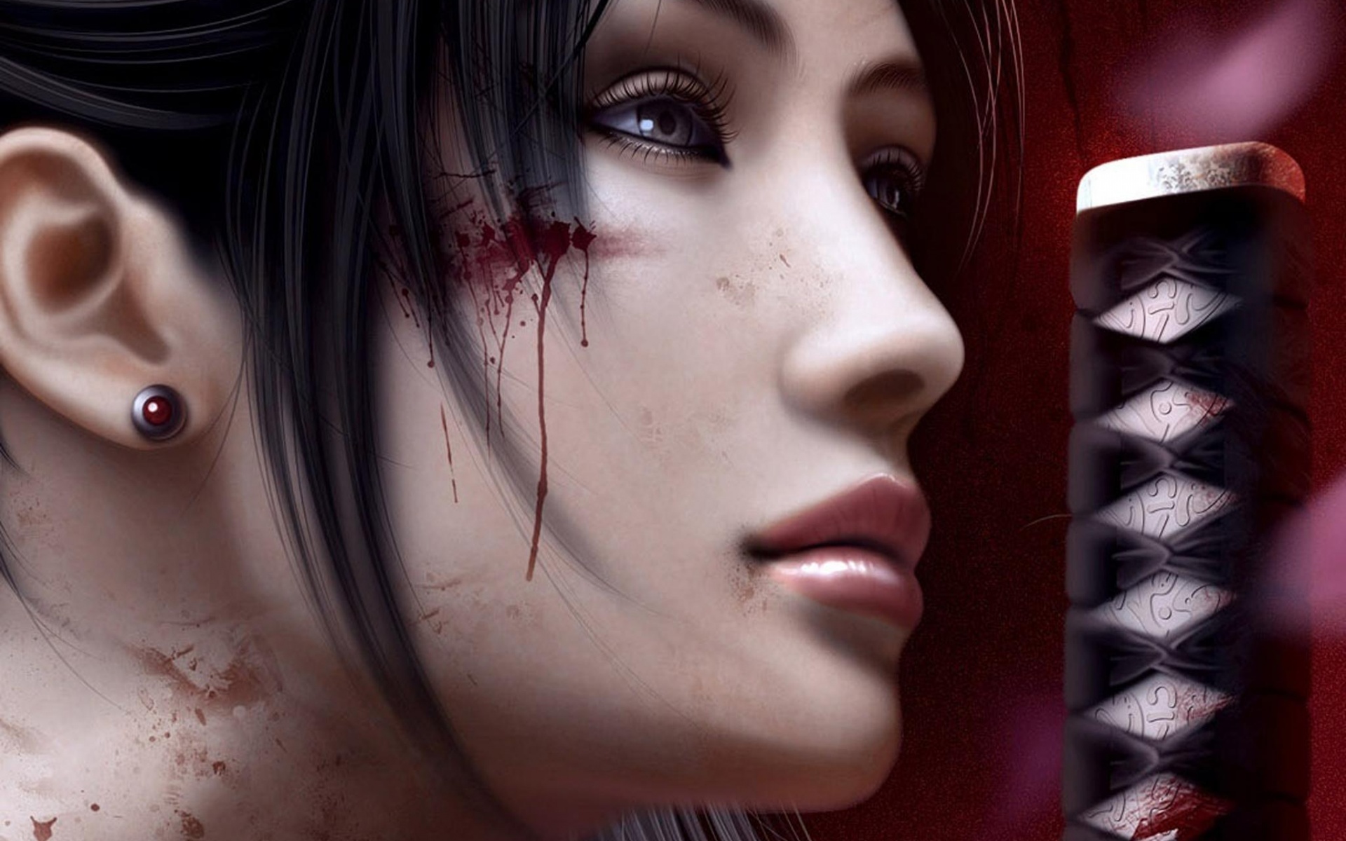 Японка с катаной обои