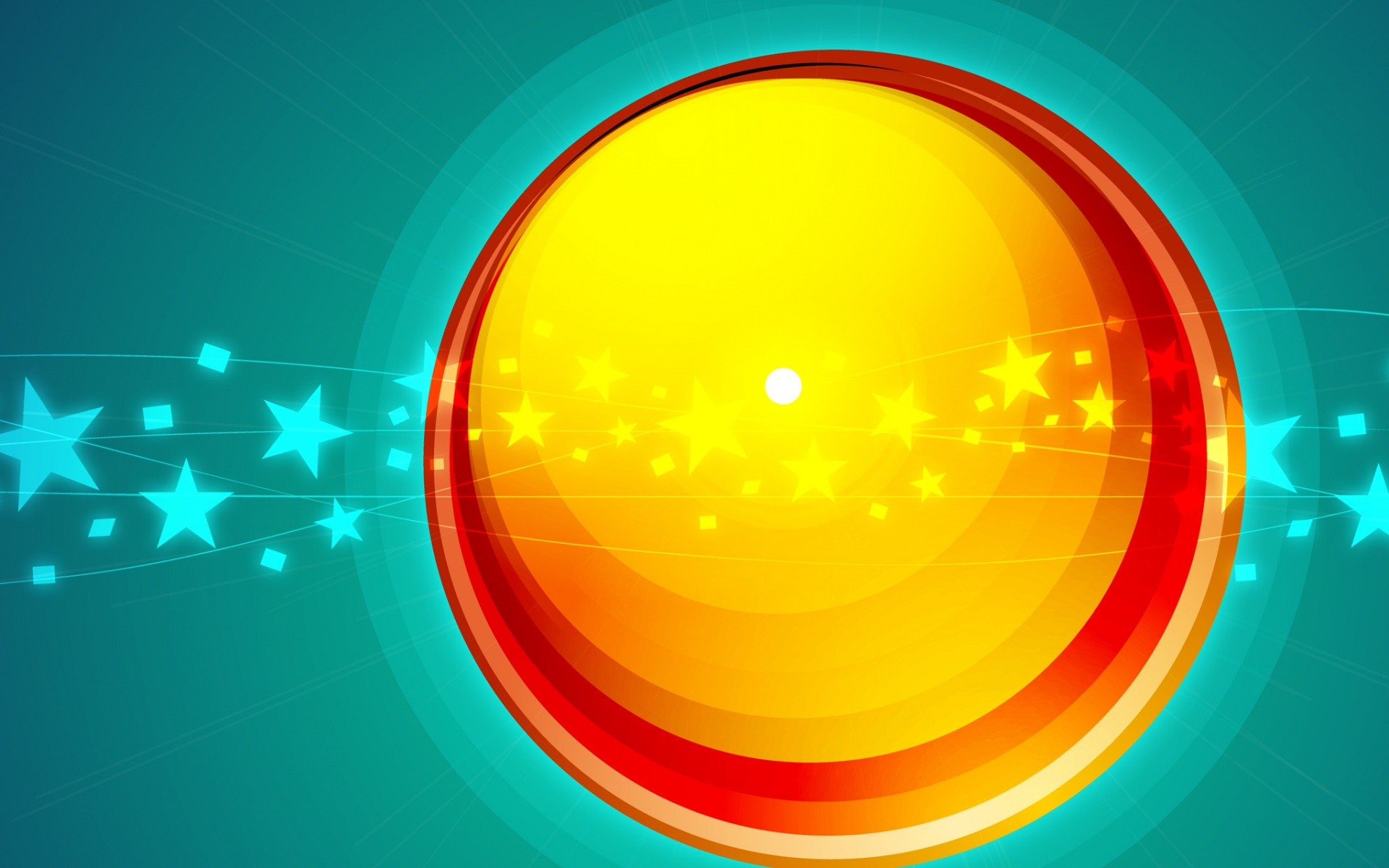 Большой красно-желтый круг обои