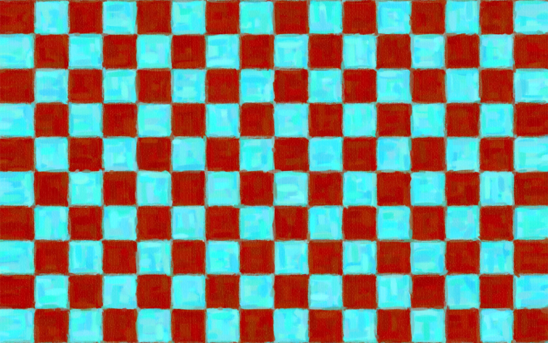 Рисованные красно-голубые клетки обои