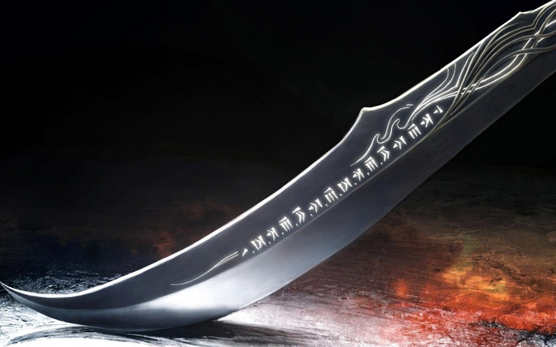 Клинок с магическими рунами обои