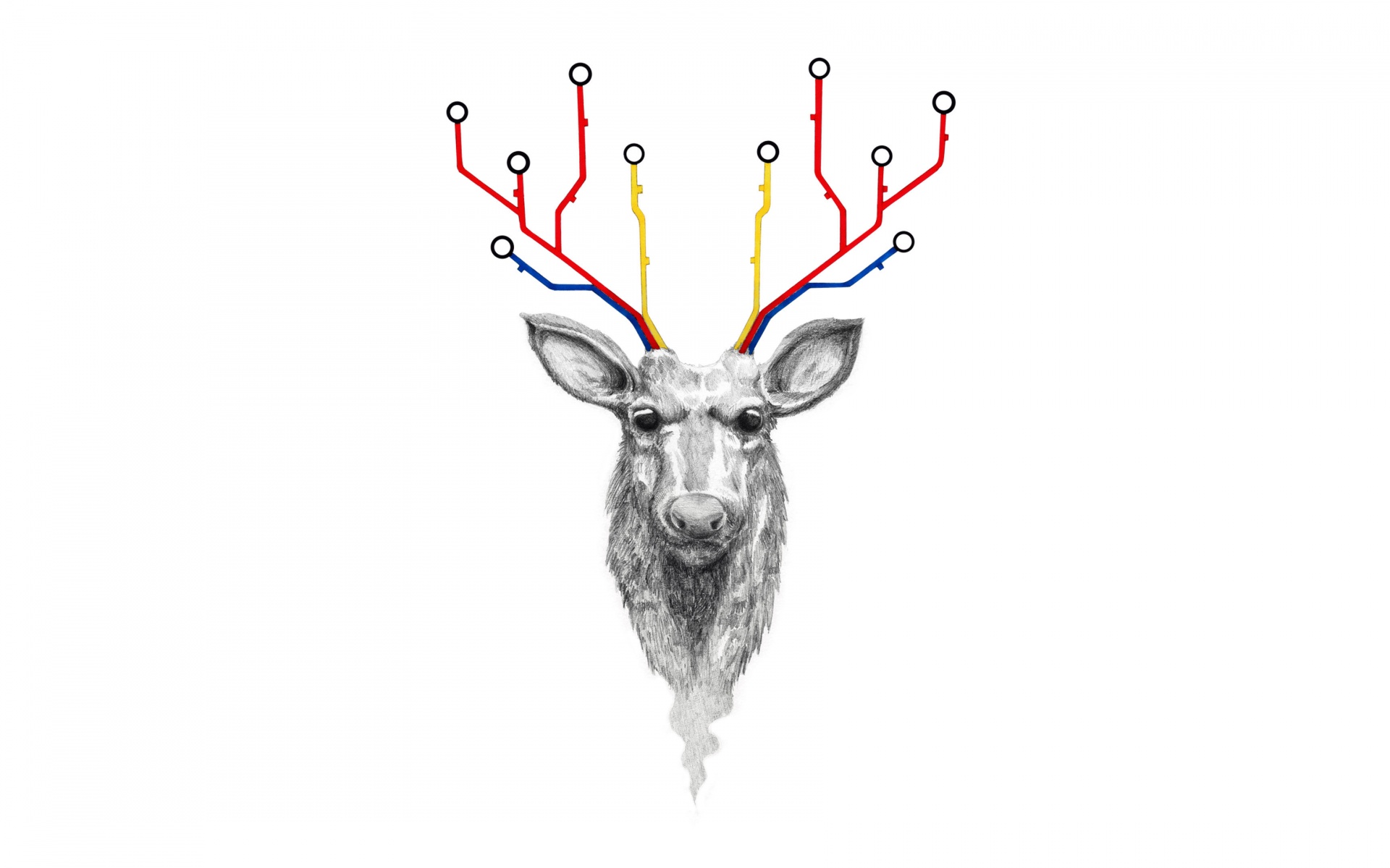 Схематичный олень обои