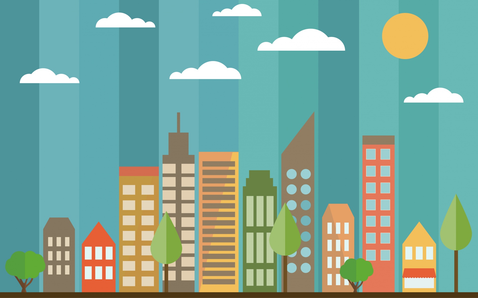 Векторный рисунок города обои