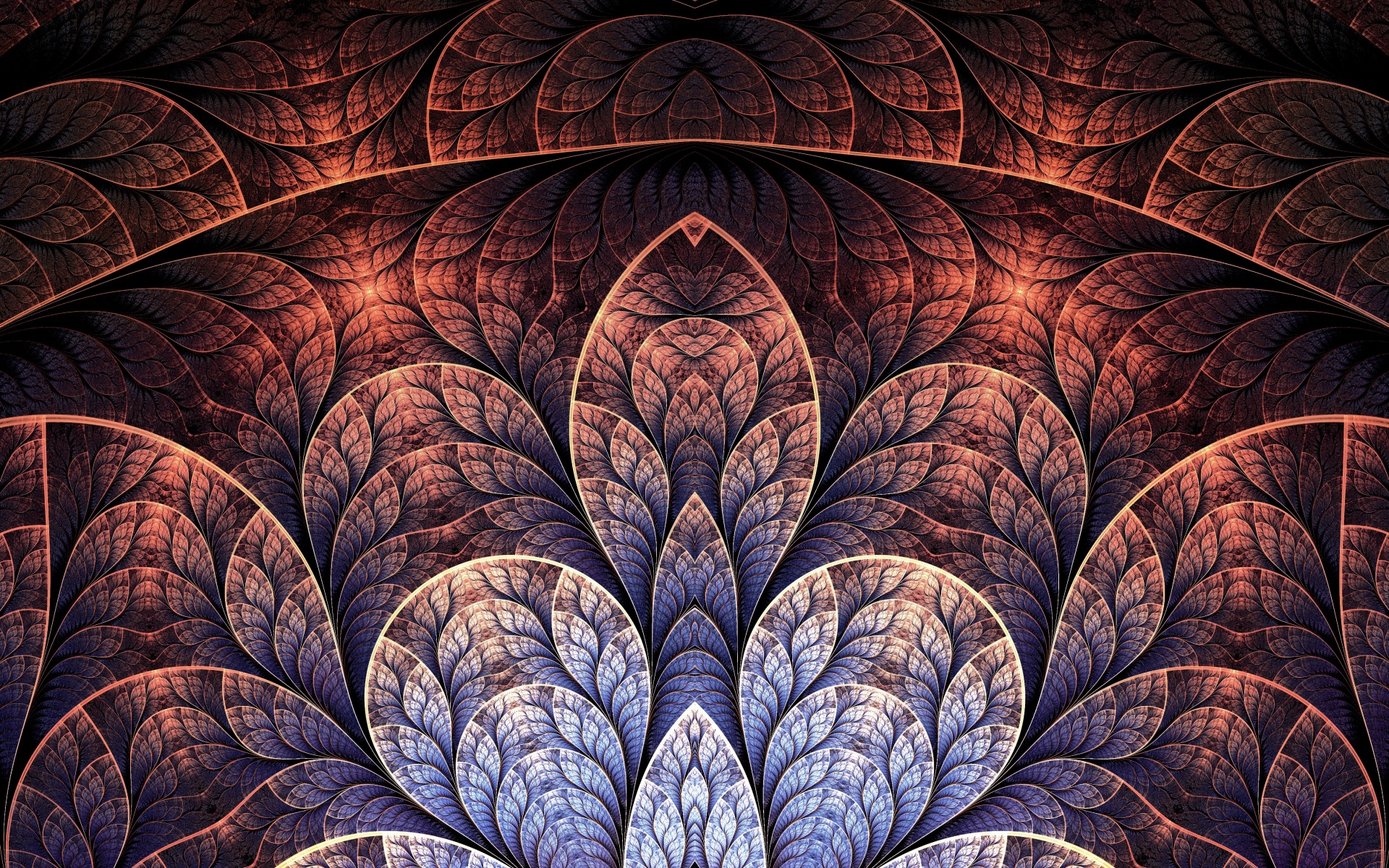 Фрактальные листья обои
