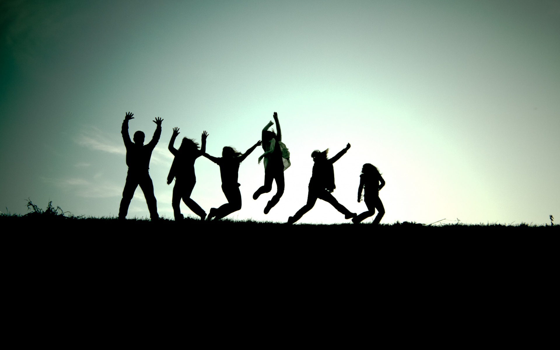 Силуэты людей обои