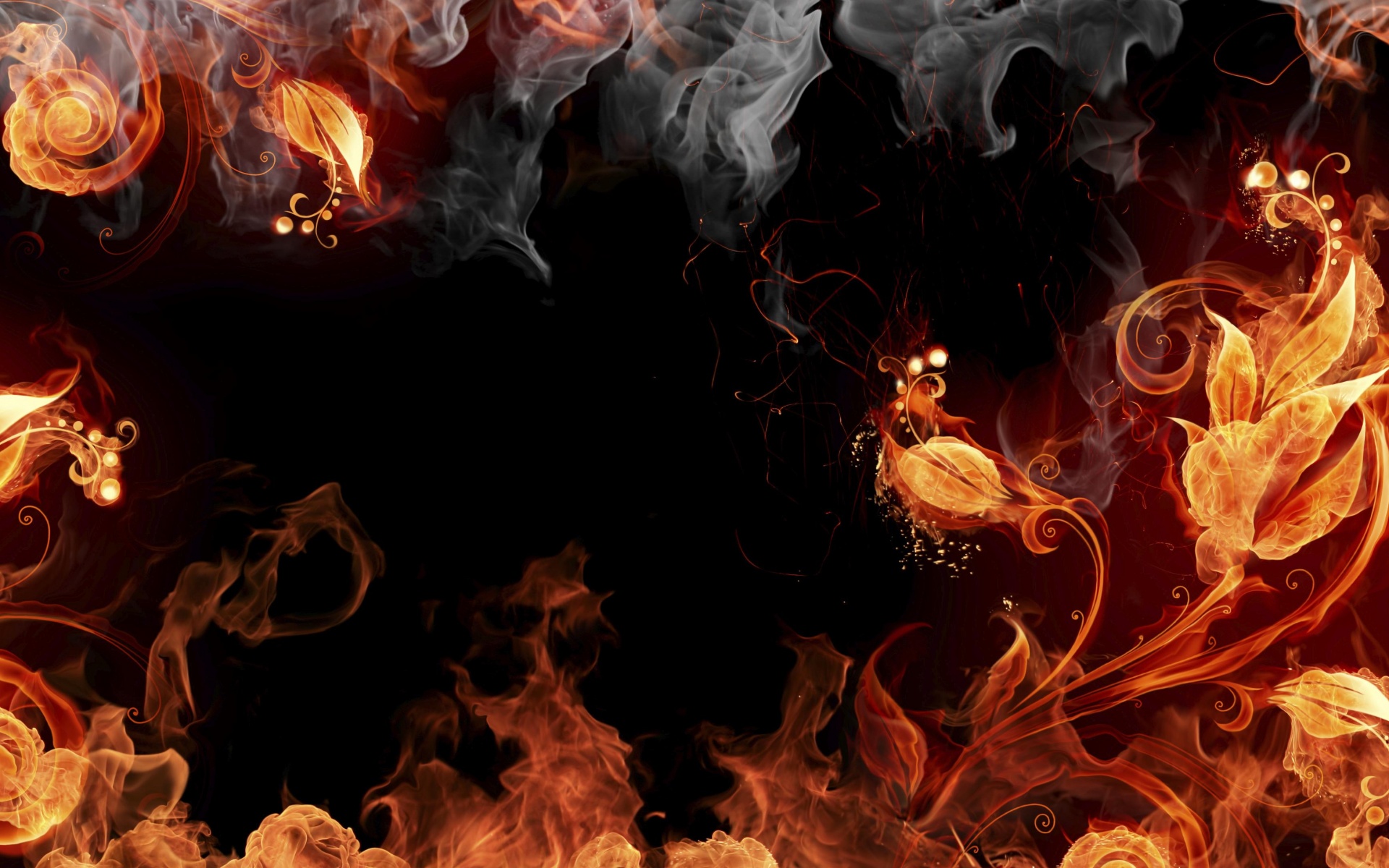 Огненные цветы обои