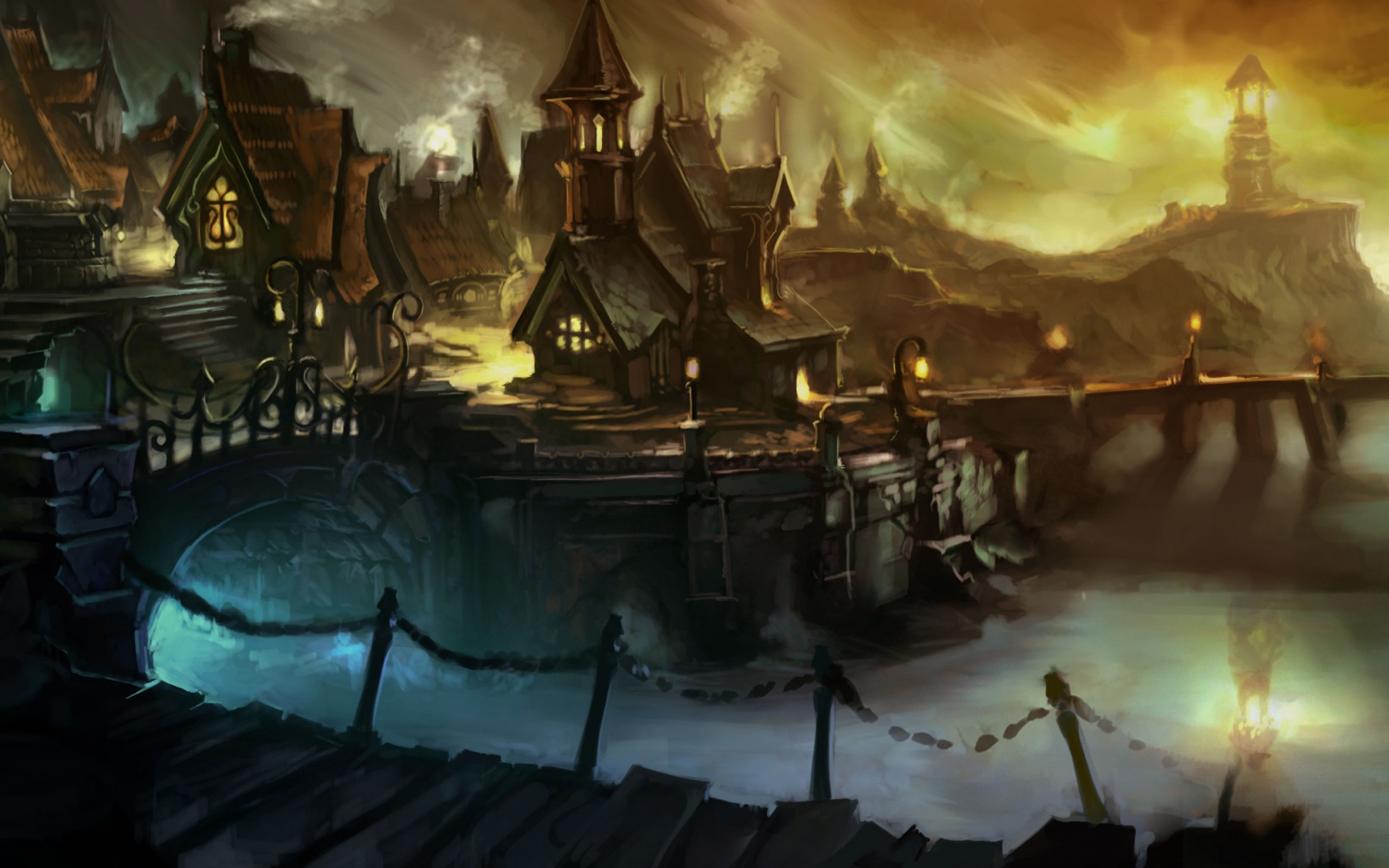 Волшебная деревня обои