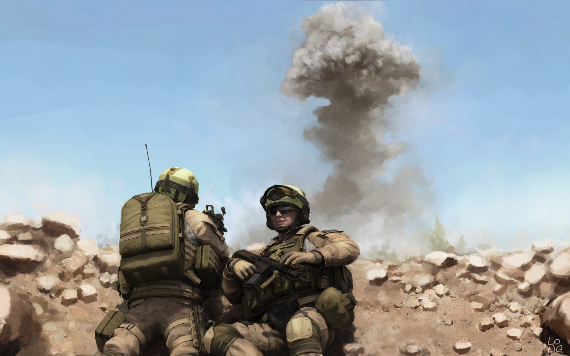 Солдаты в пустыне обои