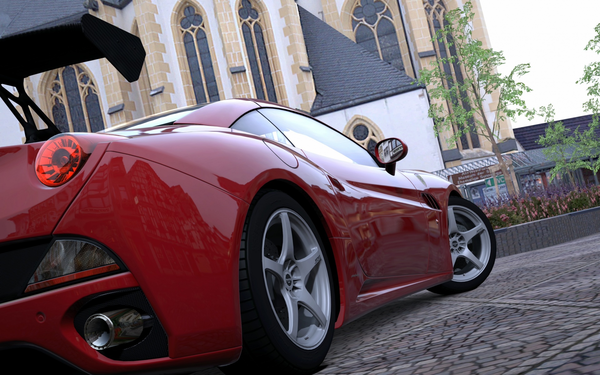 Ferrari на мостовой обои