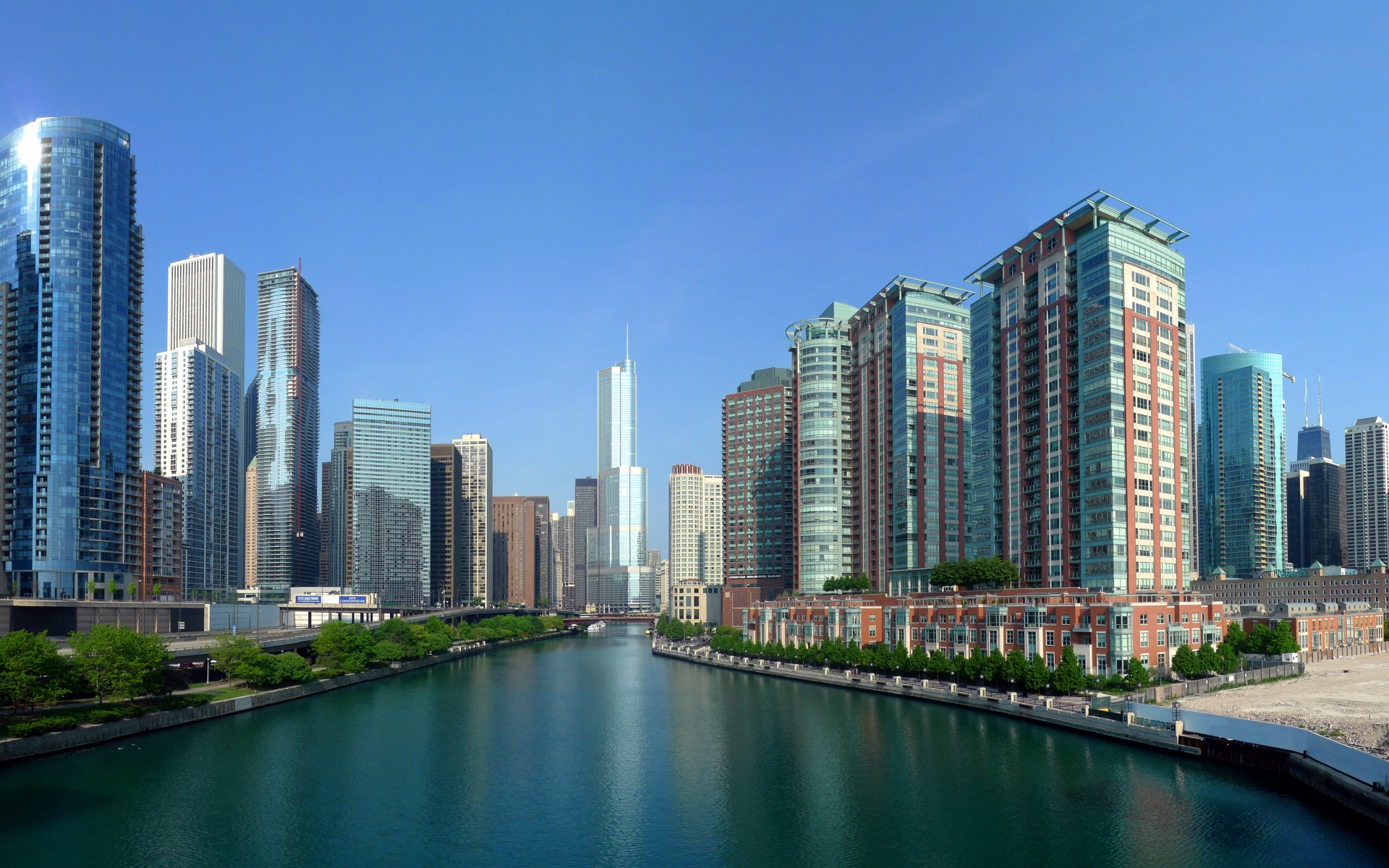 Вид на Чикаго обои