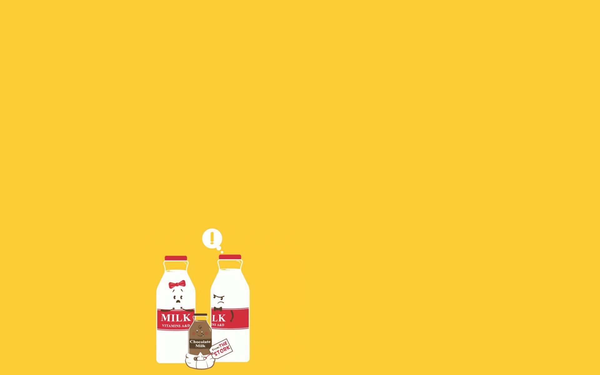 Бутылка молока сходила налево обои