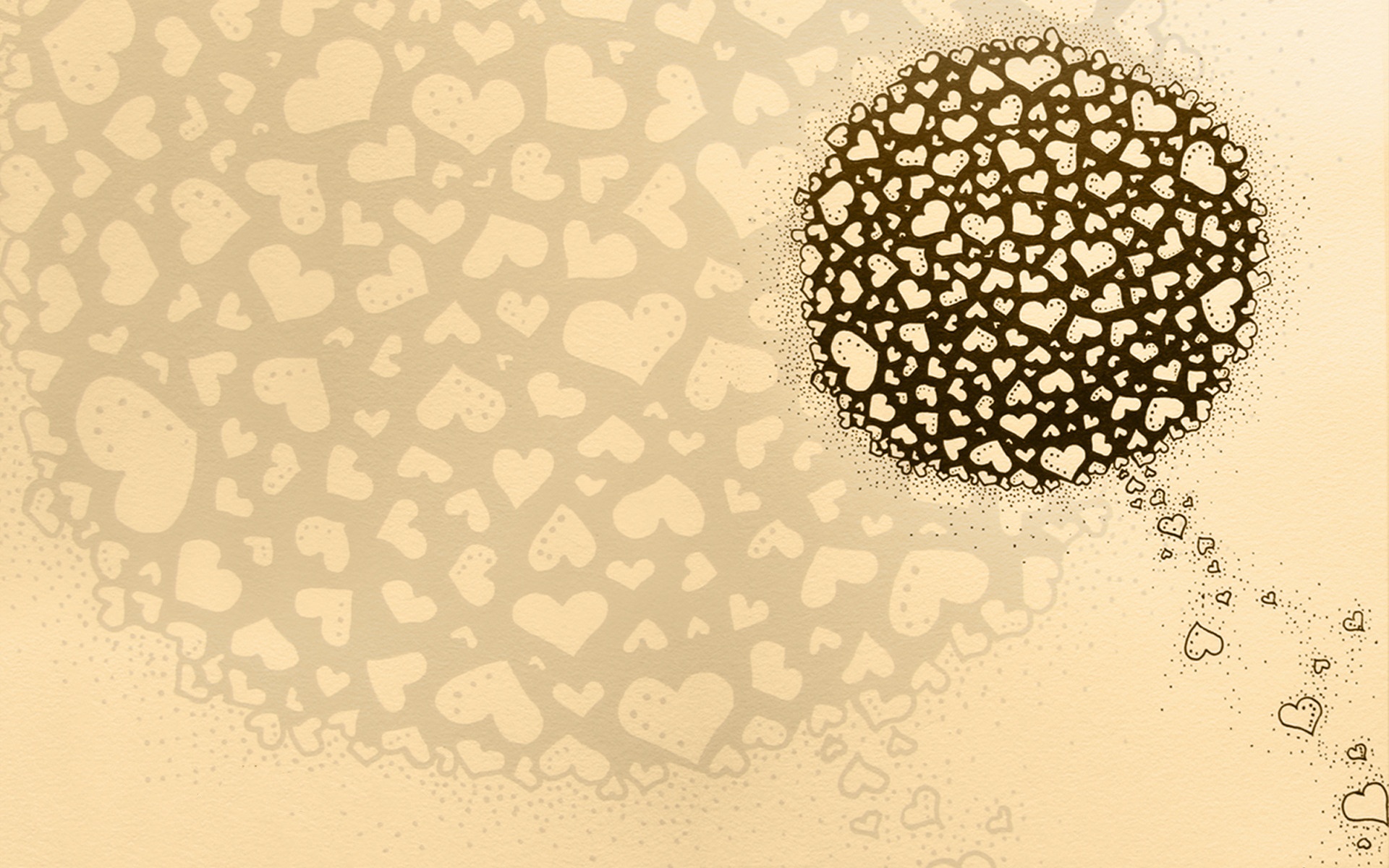 Сгусток сердец обои