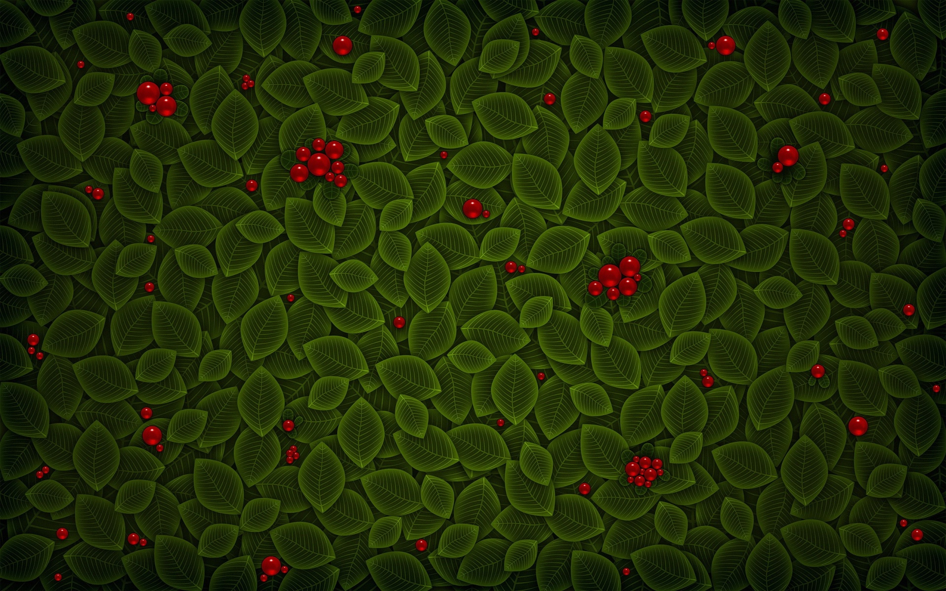 Векторные листья с ягодами обои