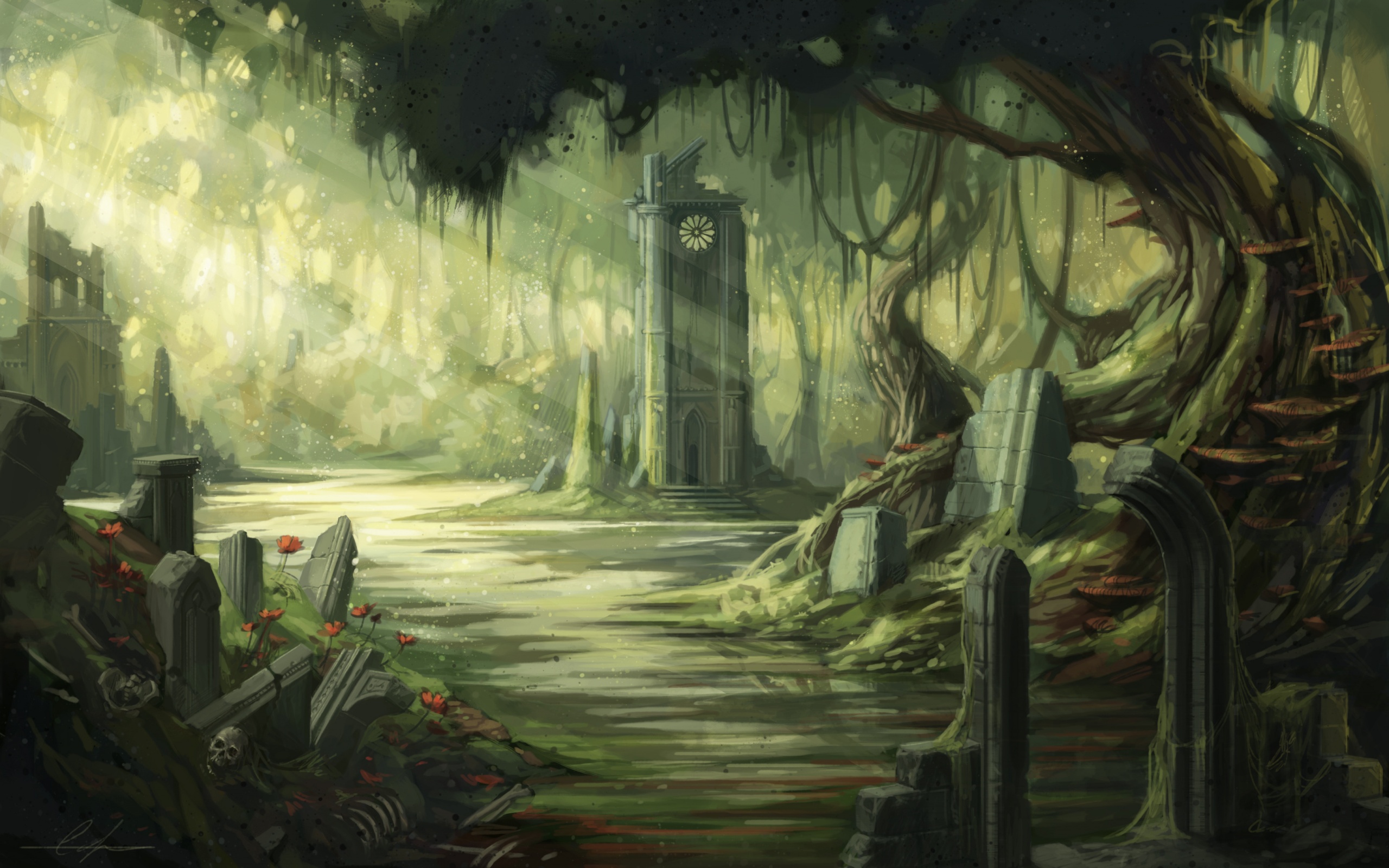 Руины эльфийского города обои