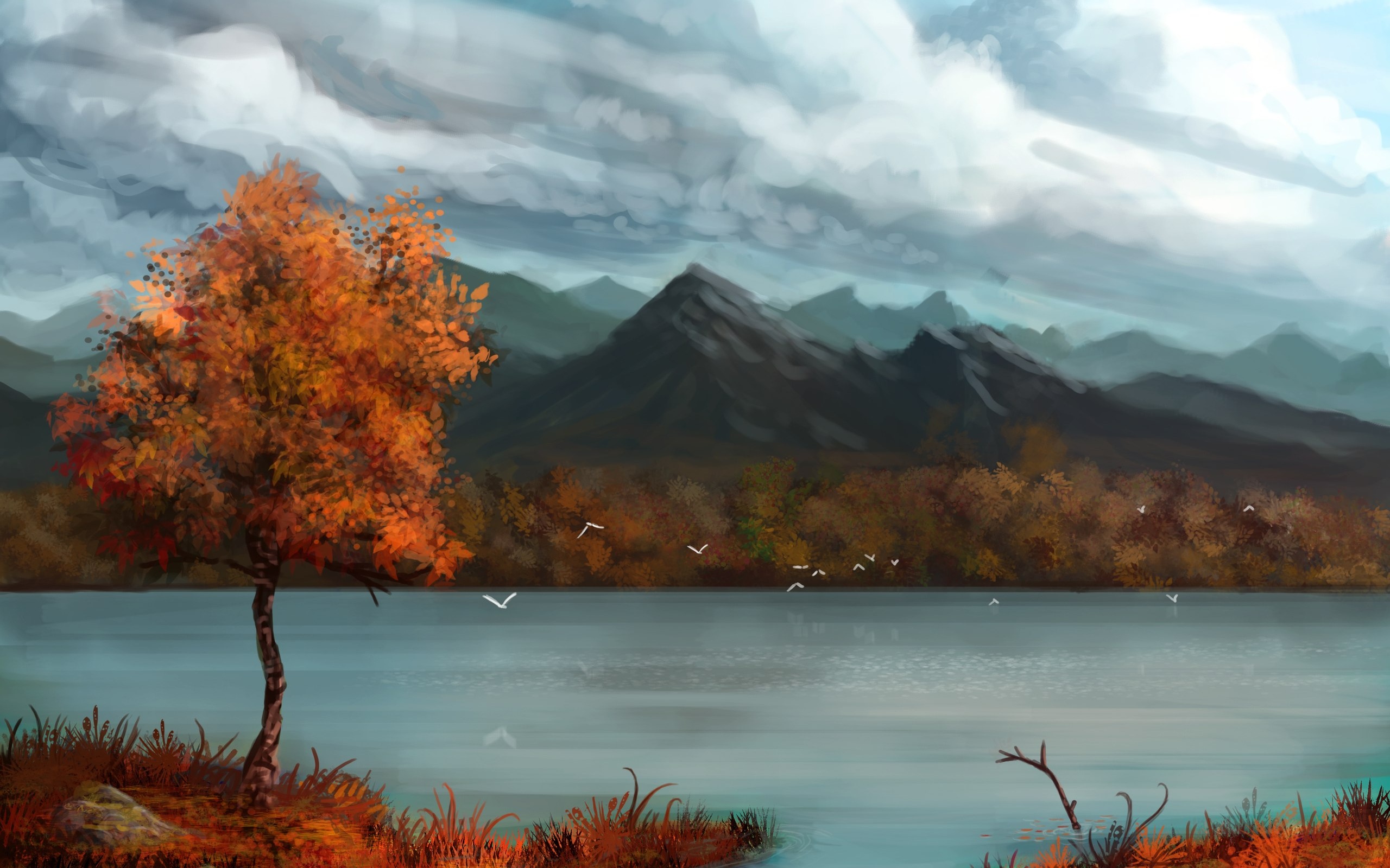 Осень в предгорье обои