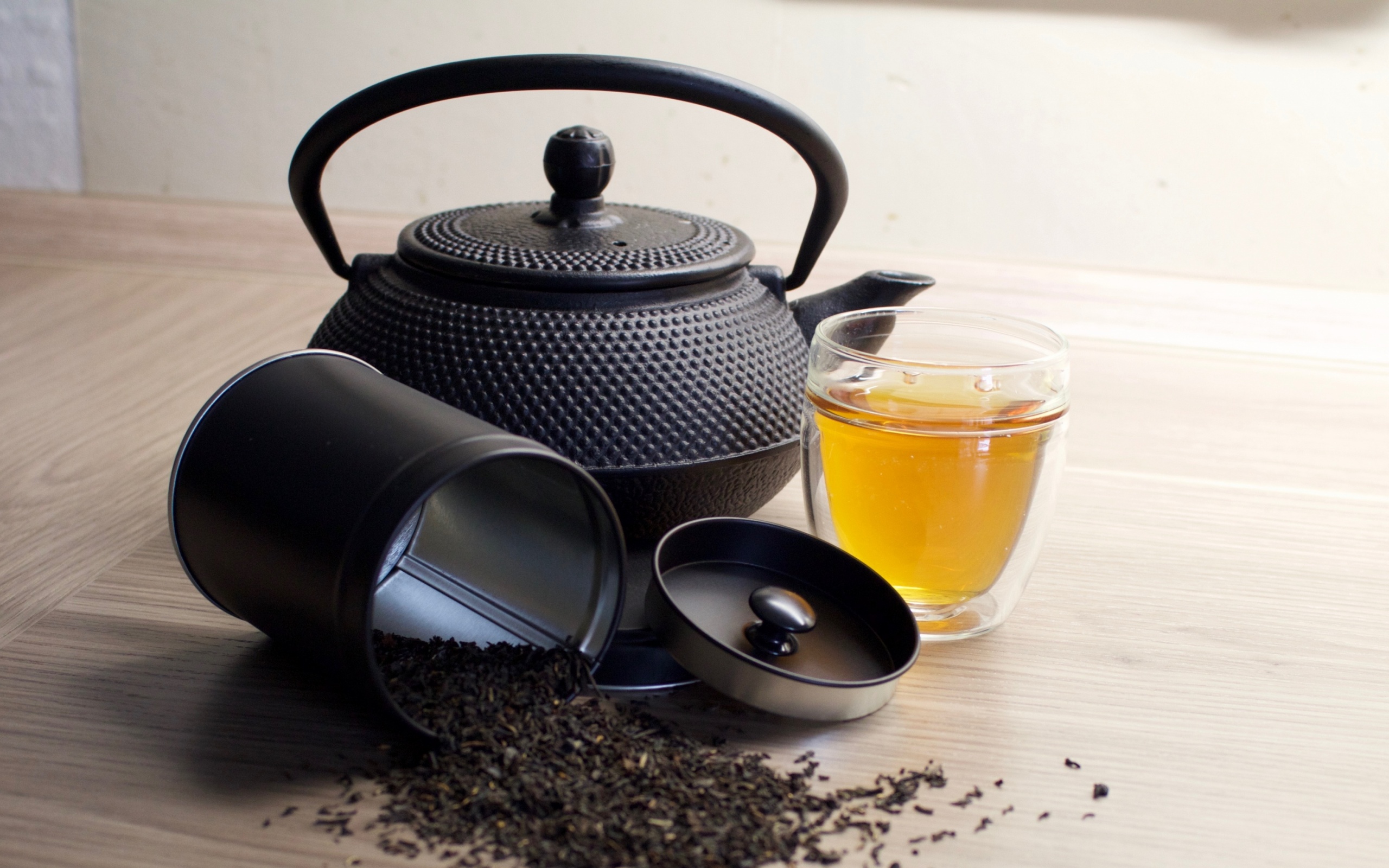 Черный чайный набор обои