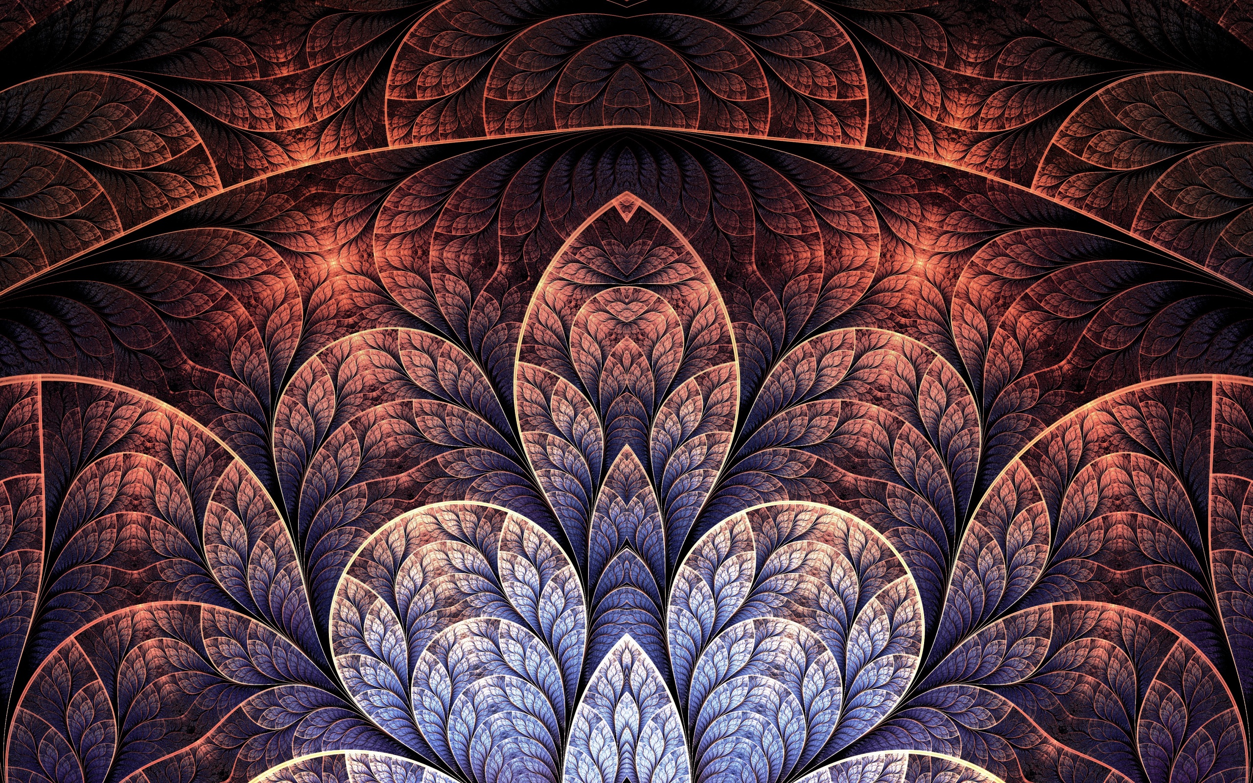 Фрактальные листья обои