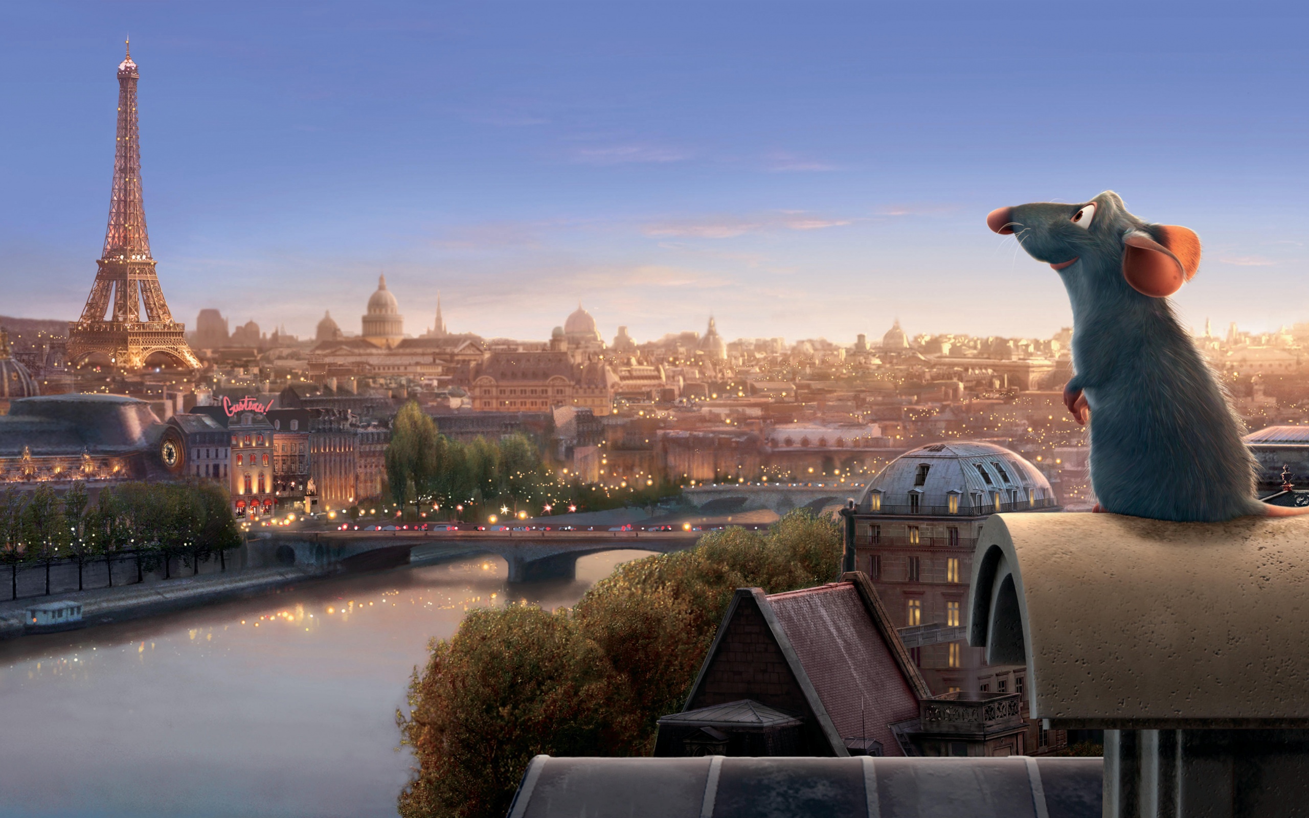 Рататуй на фоне Парижа обои