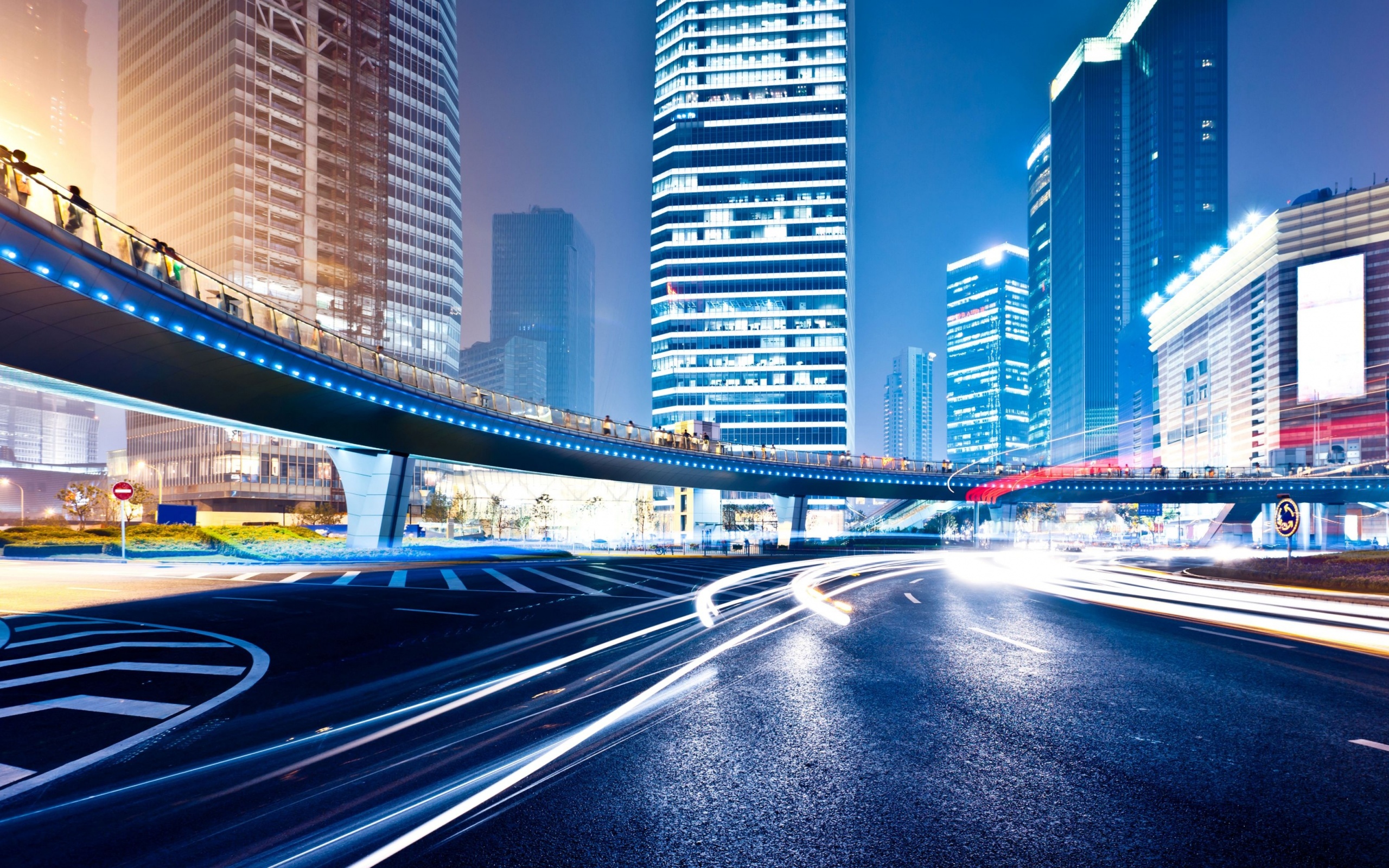 Ночной мегаполис обои