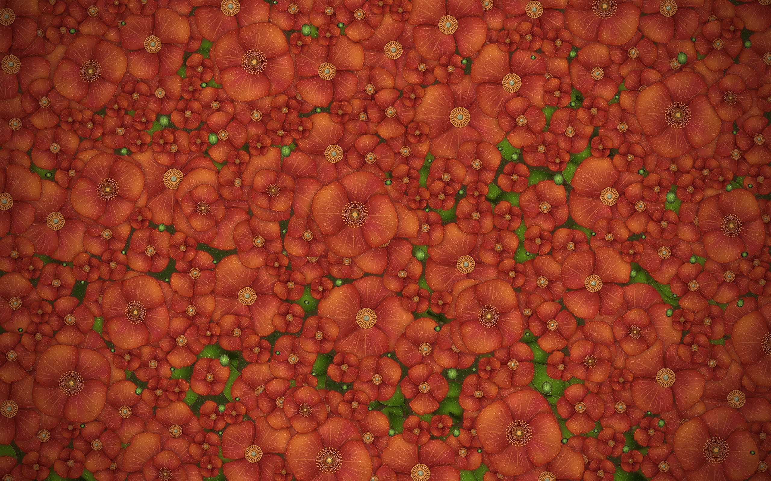 Рисунко с красными цветами обои