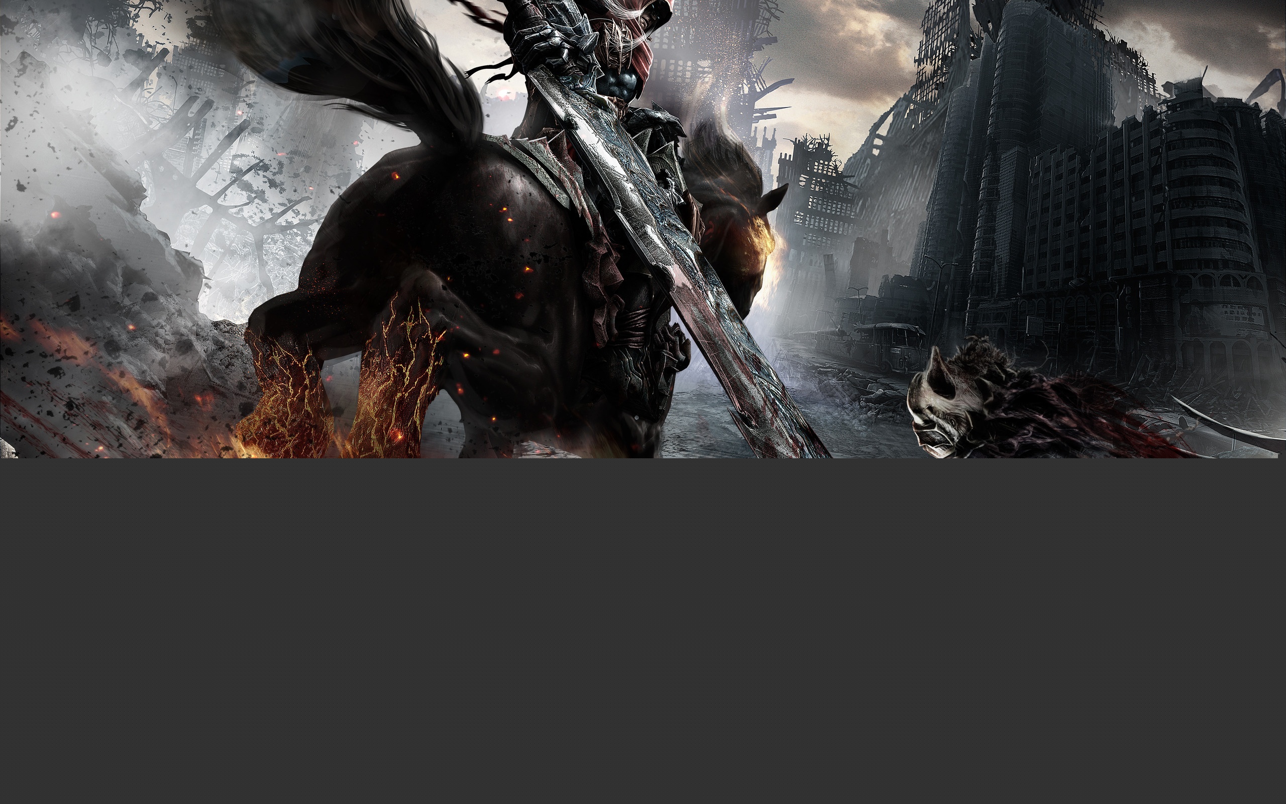 Темный рыцарь на демоническом коне обои