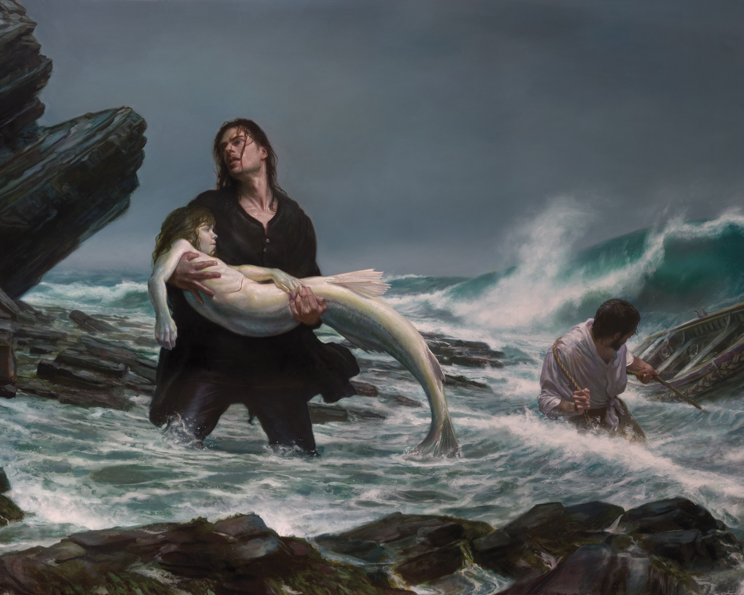 Рыбаки спасают русалку обои