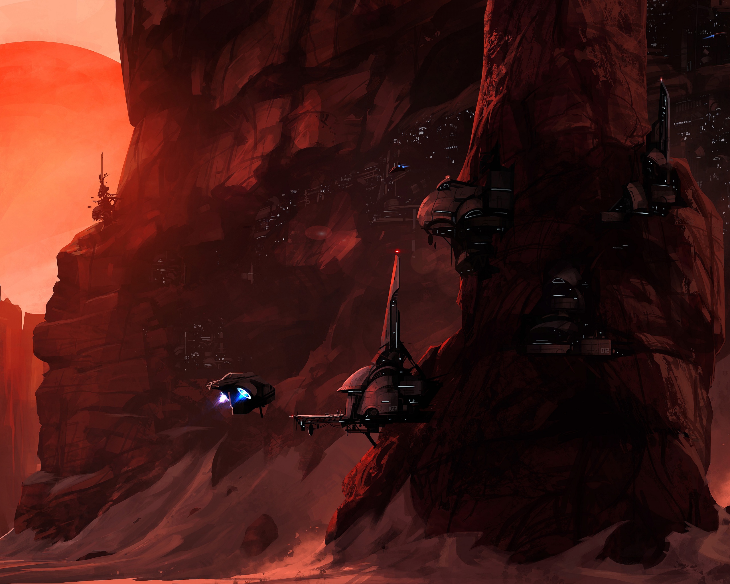 Красные горы обои