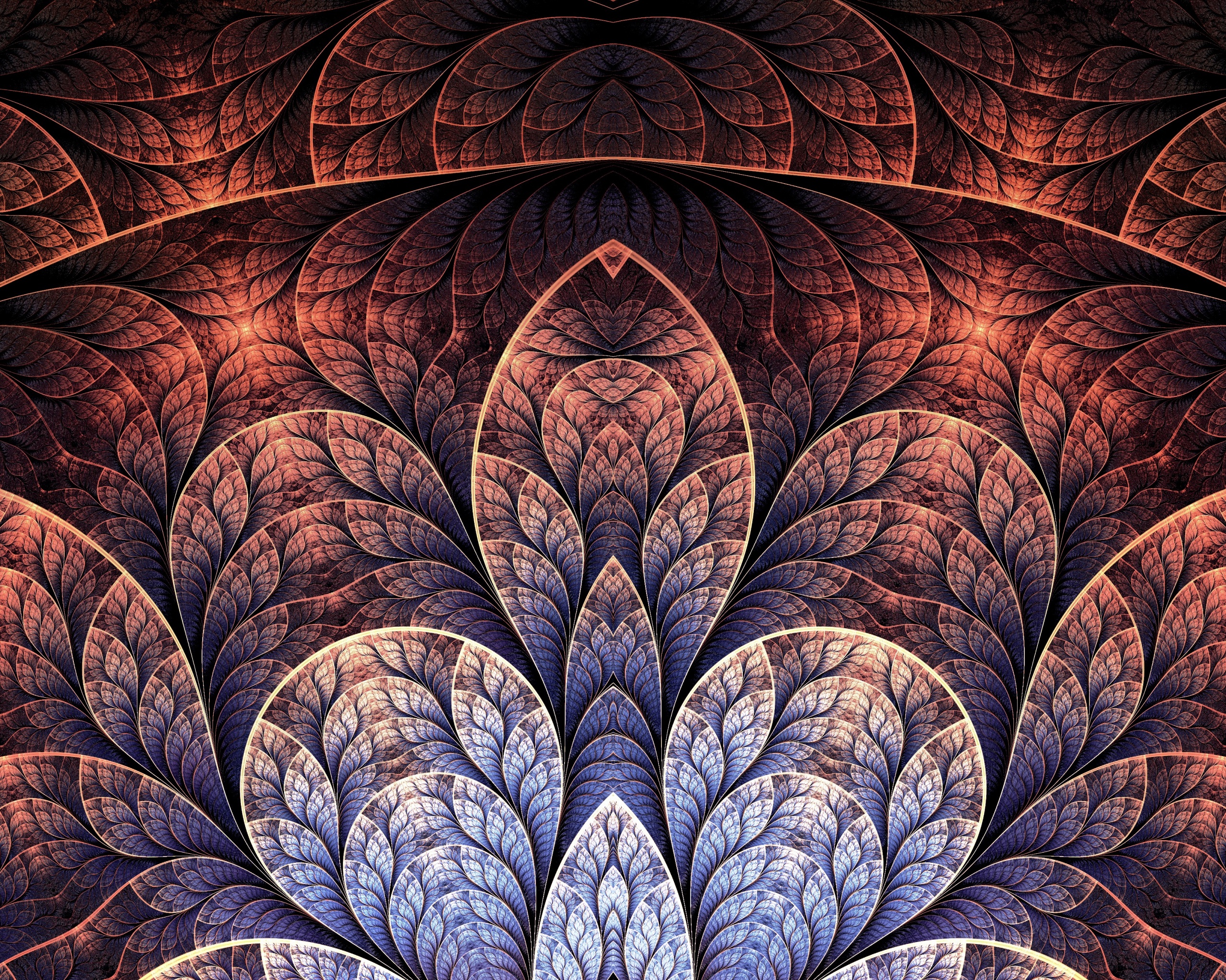 Фрактальные листья обои