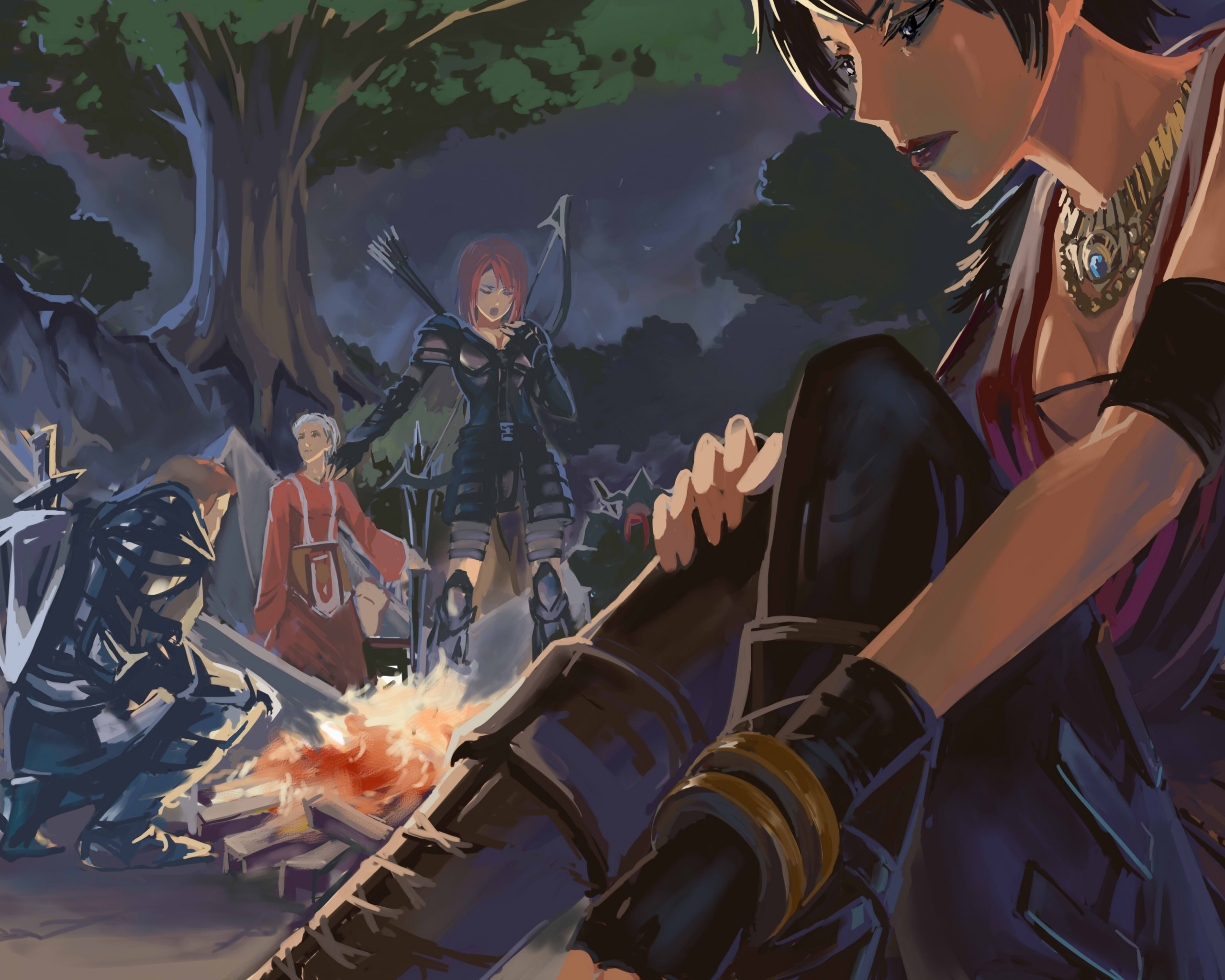 Рисунок Морриган в лагере обои