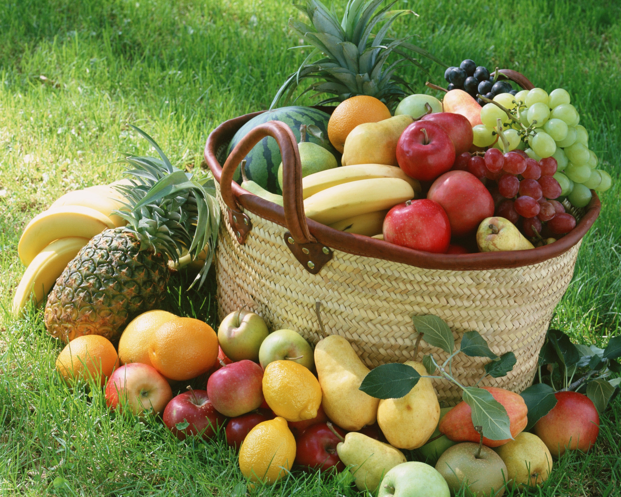 Корзина с фруктами обои