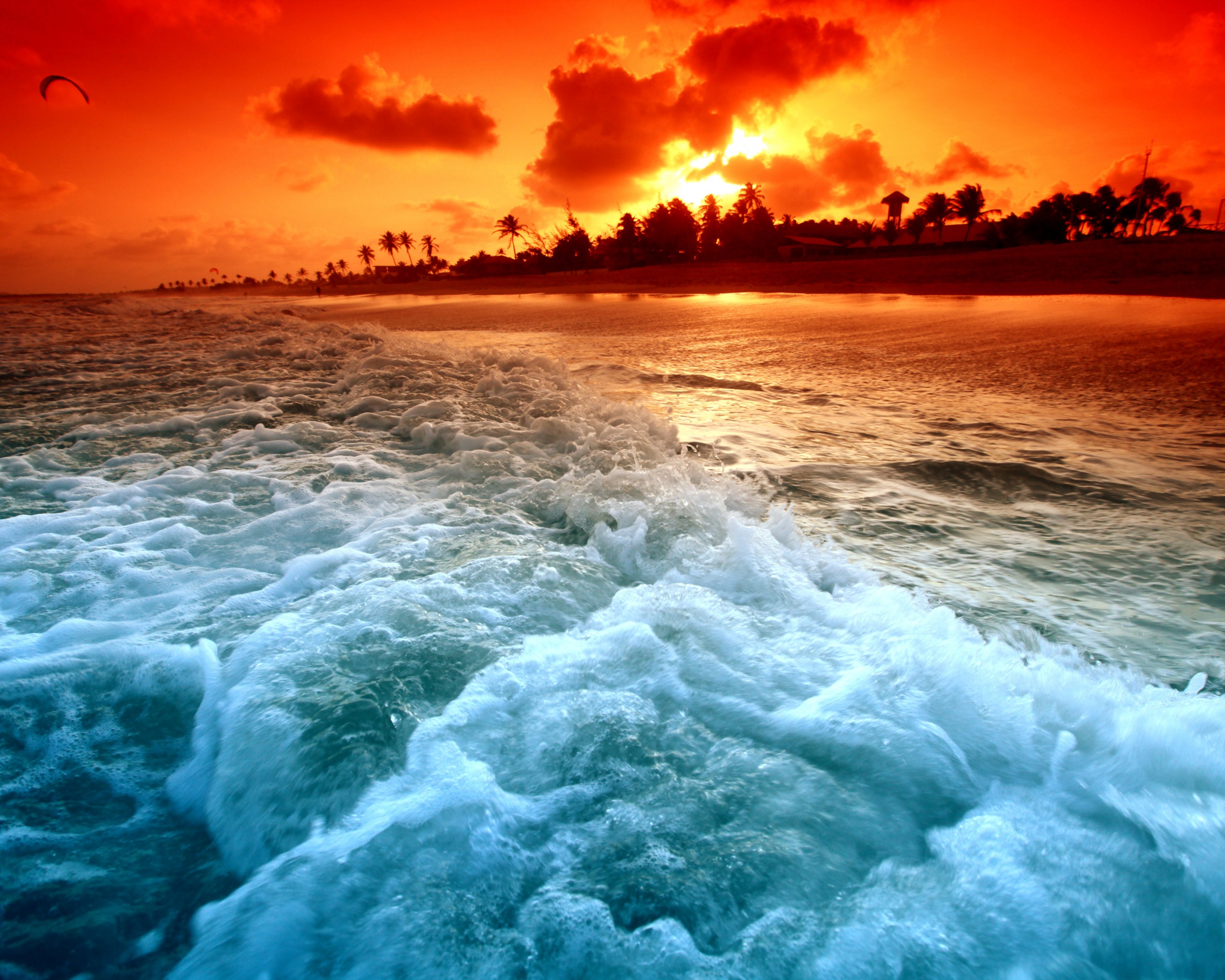 Огненный пляж обои