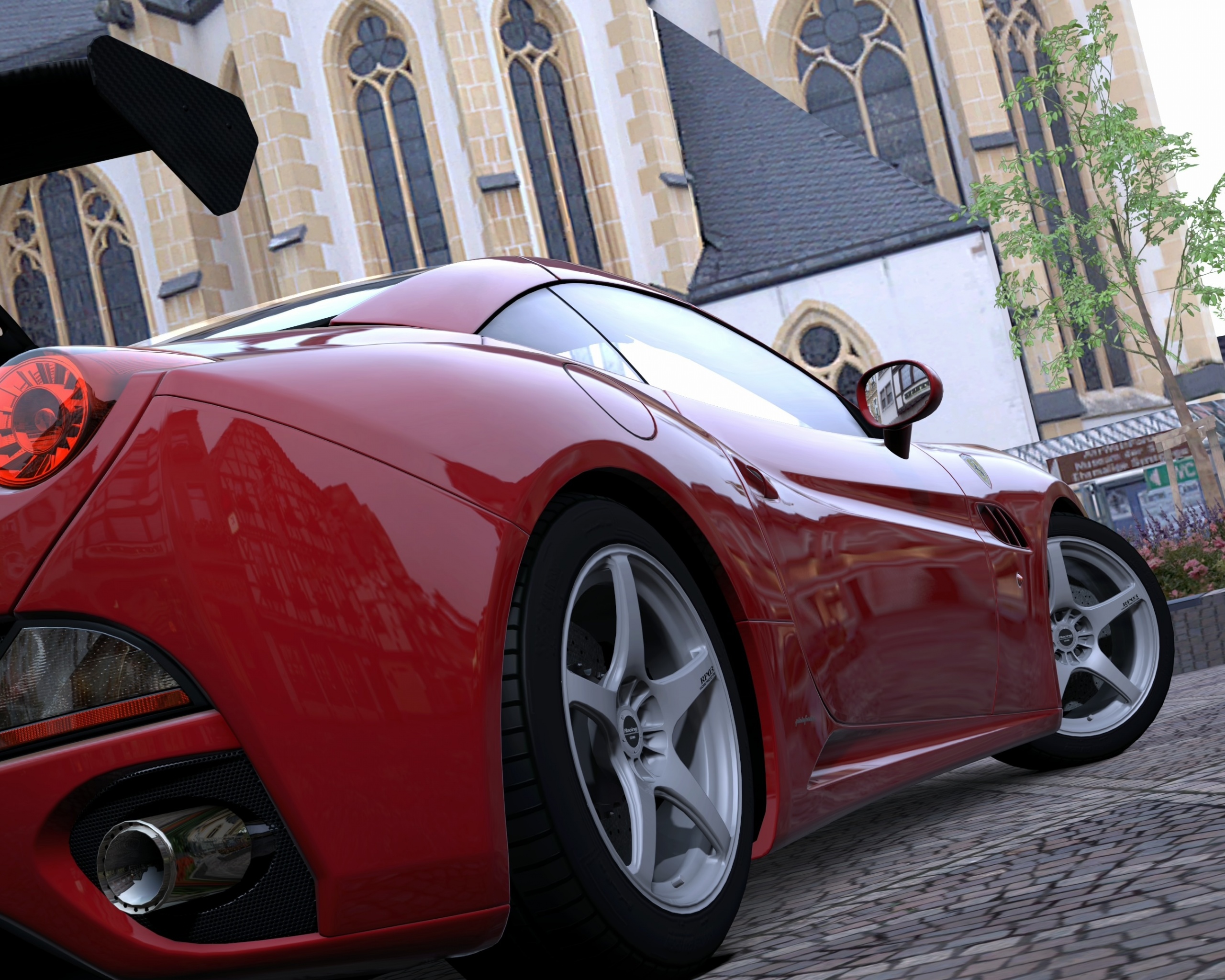 Ferrari на мостовой обои