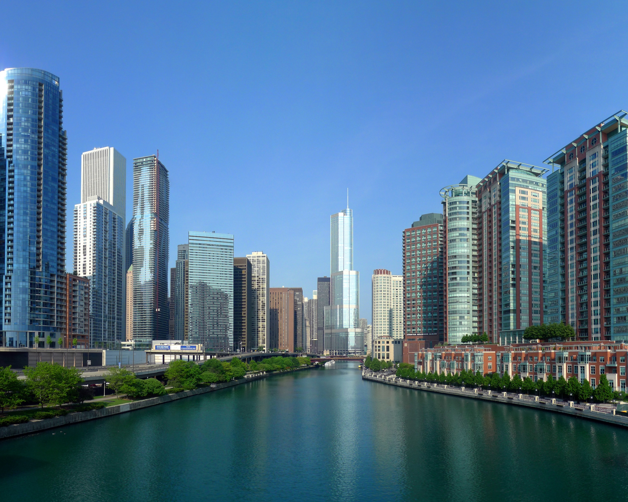 Вид на Чикаго обои
