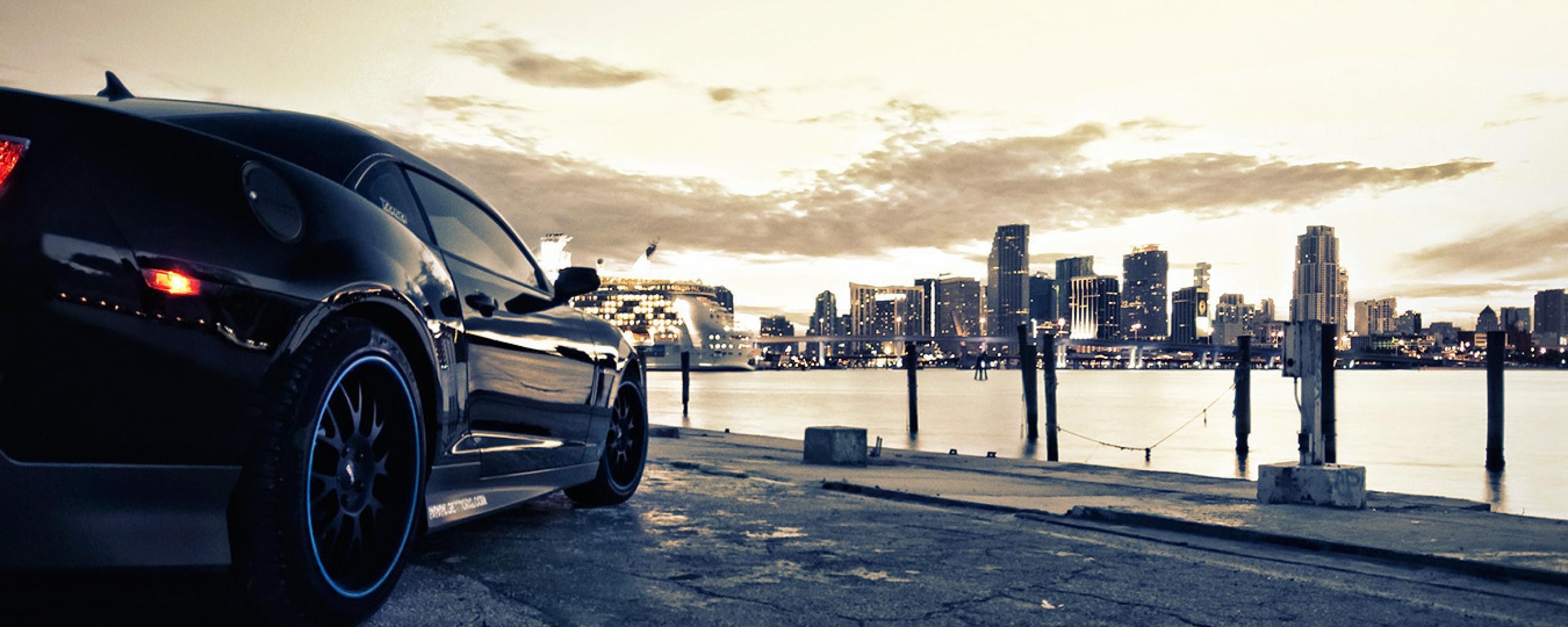 Черный спорткар обои