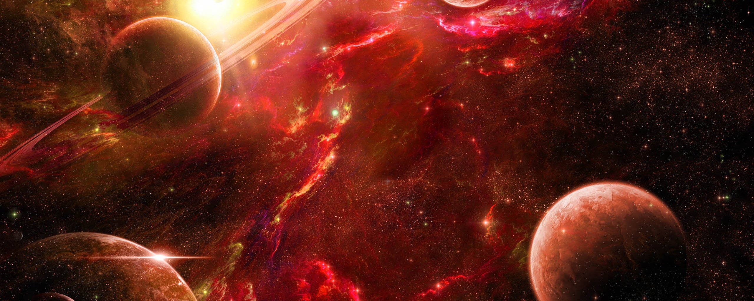 Красные оттенки космоса обои