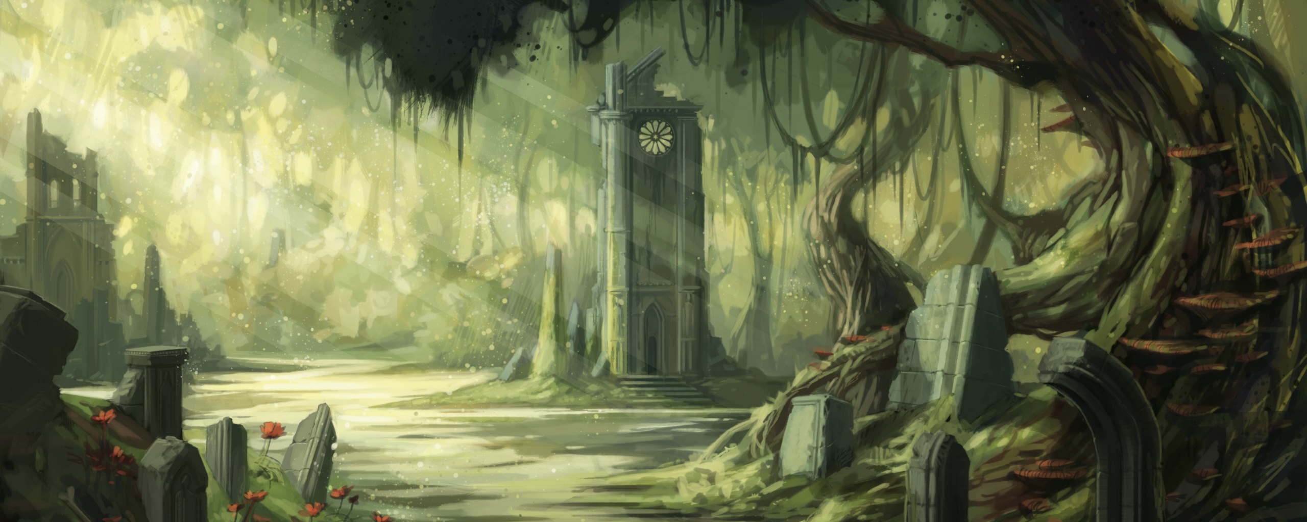 Руины эльфийского города обои